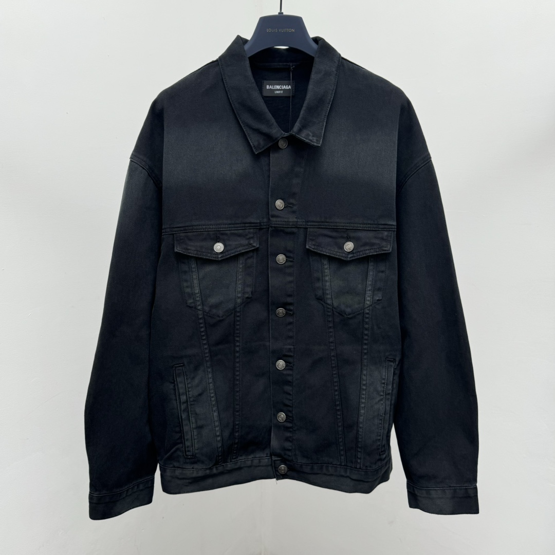 Balenciaga Ropa Abrigos y chaquetas Negro Impresión Universal para hombres y mujeres Algodón bruto azul Casual
