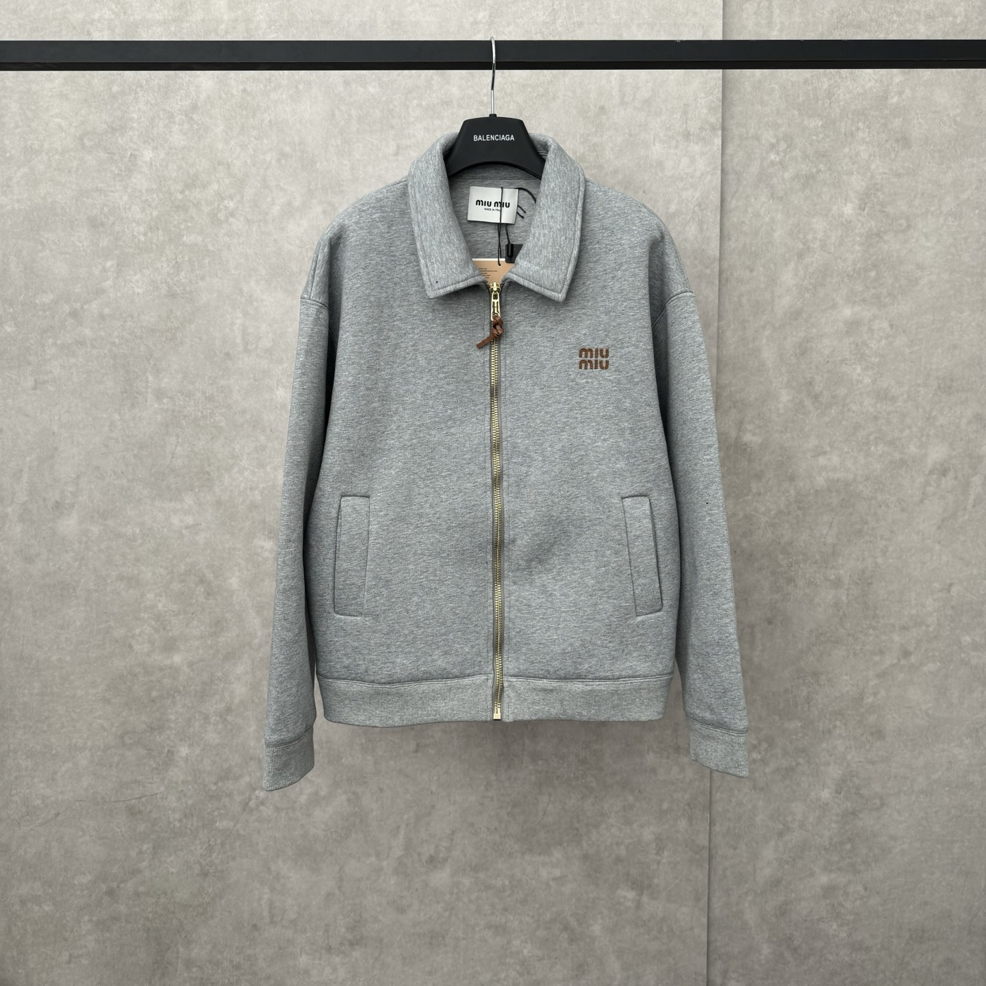 “New Miumiu Cotton Zipper Jacket: Space Cotton, Embroidery, Pure Cotton Fabric” - 图片 1
