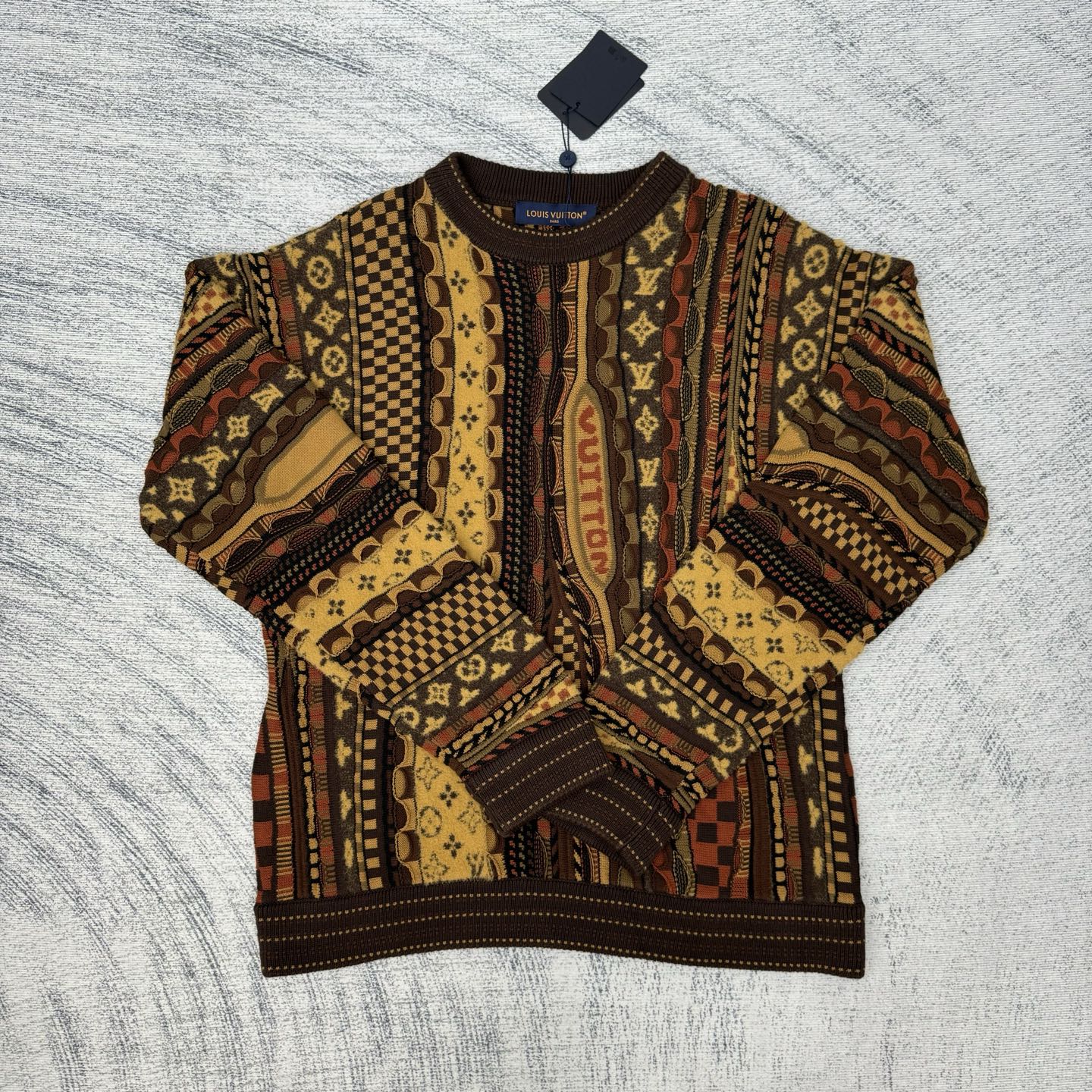 Louis Vuitton x Nigo Monogram Jacquard Wool Blend Crewneck Sweater 3 i1758045736053 3949 0 2