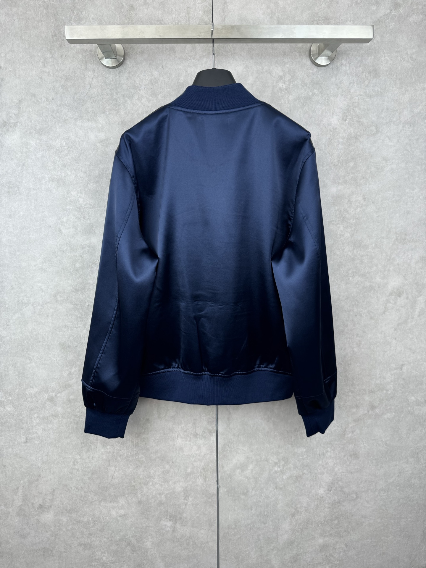 Givenchy Paris Logo Zip-Up Bomber Jacket, Navy Satin Finish, Unisex 3 i1758046185551 3662 0 1