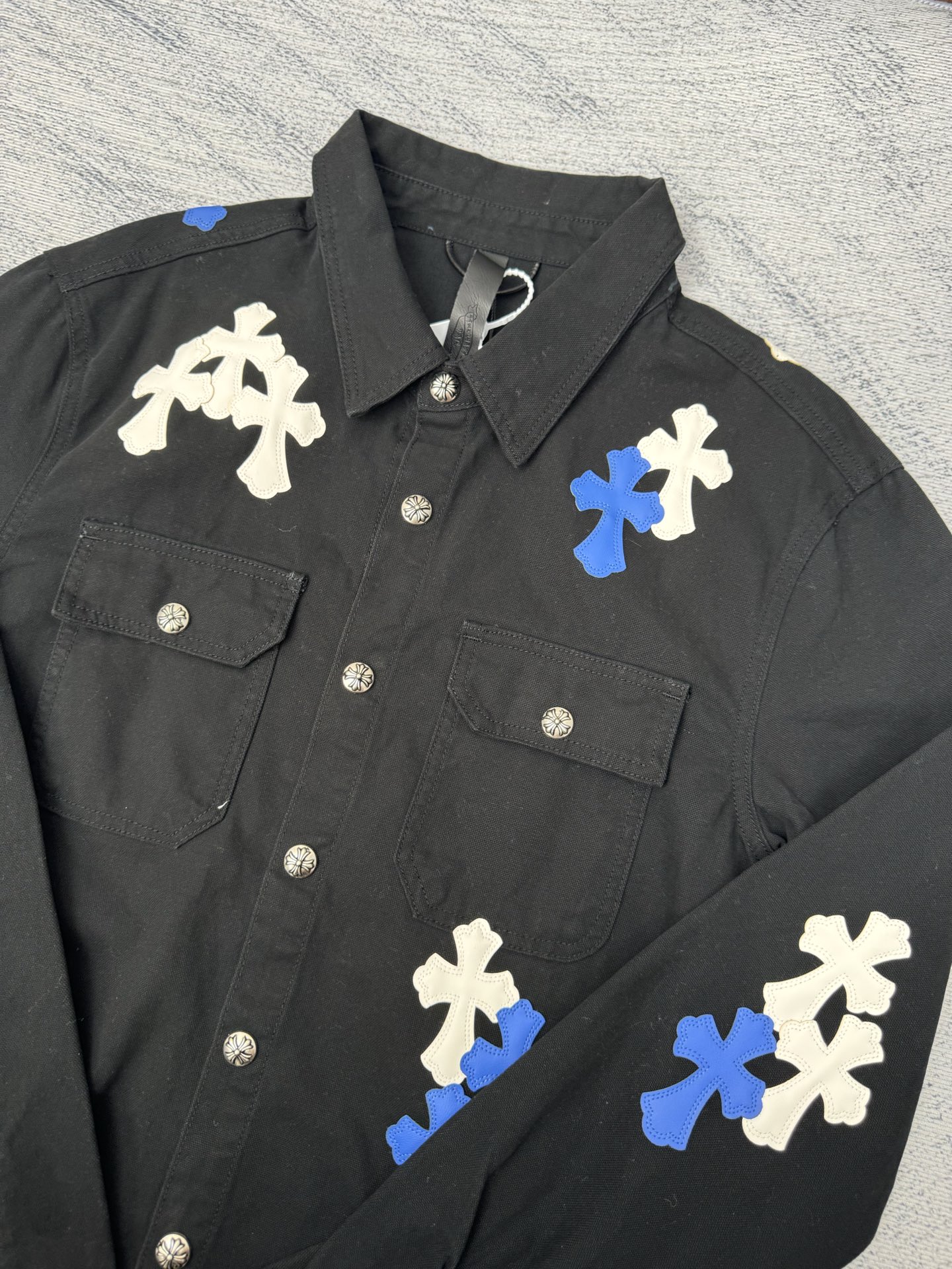 Chrome Hearts CH Patchwork Denim Jacket - Cross Design, Premium Quality 5 i1758917413990 1067 0 3