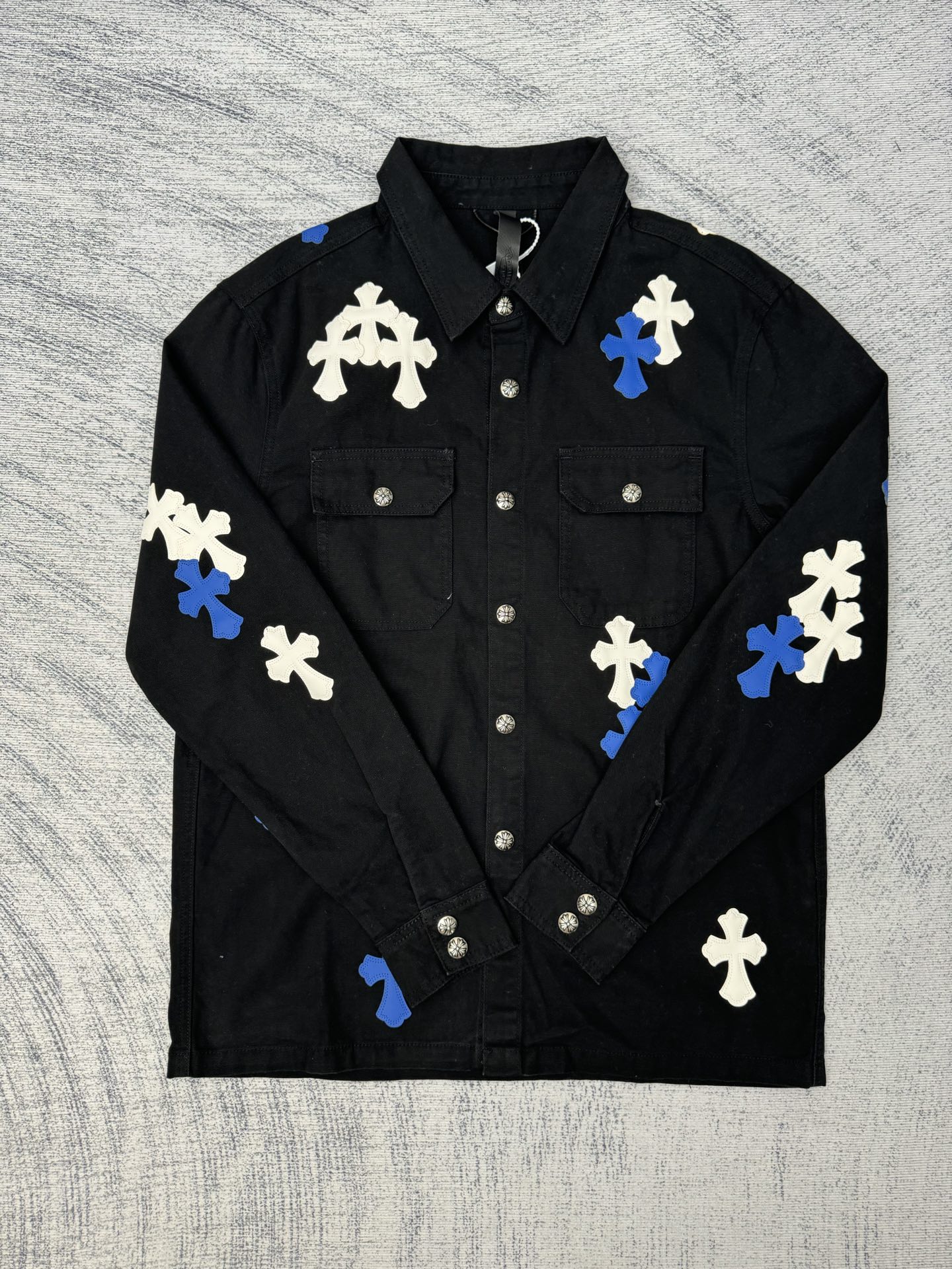 Chrome Hearts CH Patchwork Denim Jacket - Cross Design, Premium Quality 4 i1758917421665 3103 0 8
