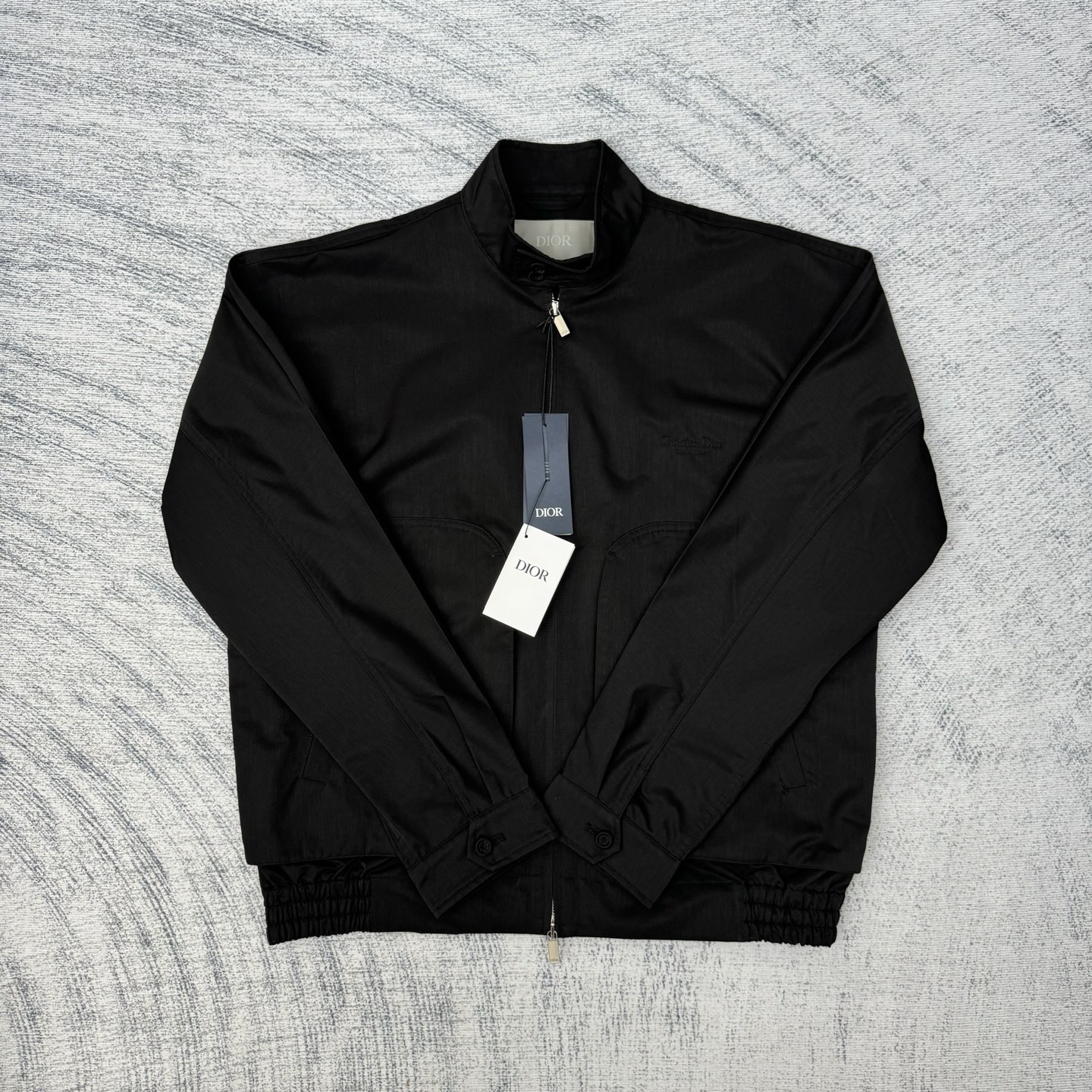 Diorior Couture Black Cotton Blouson Jacket with Embroidered Logo - New 2025 4 i1758919378595 6658 0 2