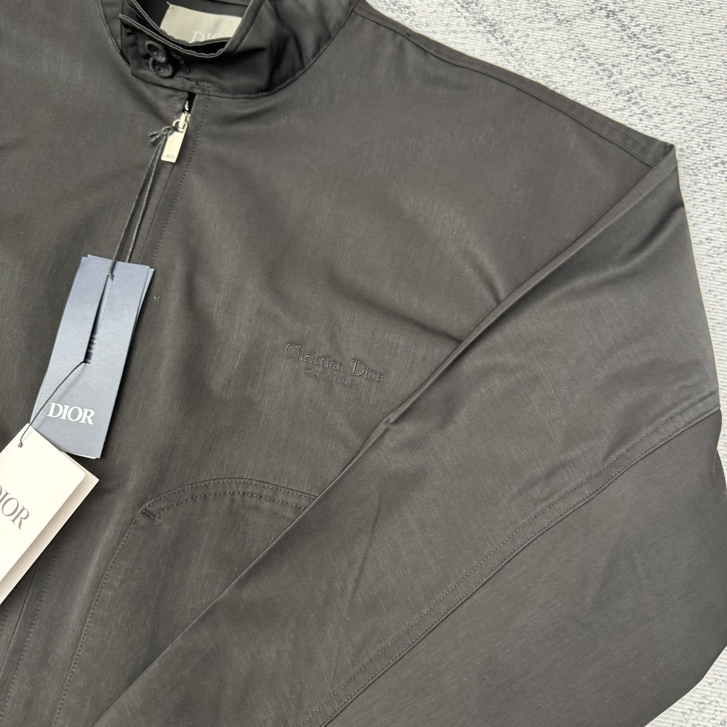 Diorior Couture Black Cotton Blouson Jacket with Embroidered Logo - New 2025 8 i1758919378604 4529 0 6