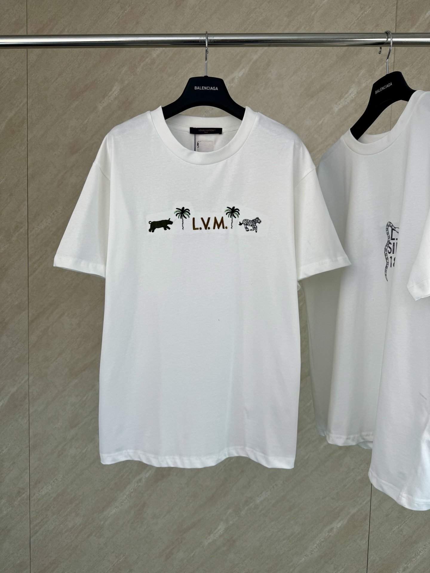 P135 1v camiseta nueva manga corta bordado cebra talla s/m/l/xl