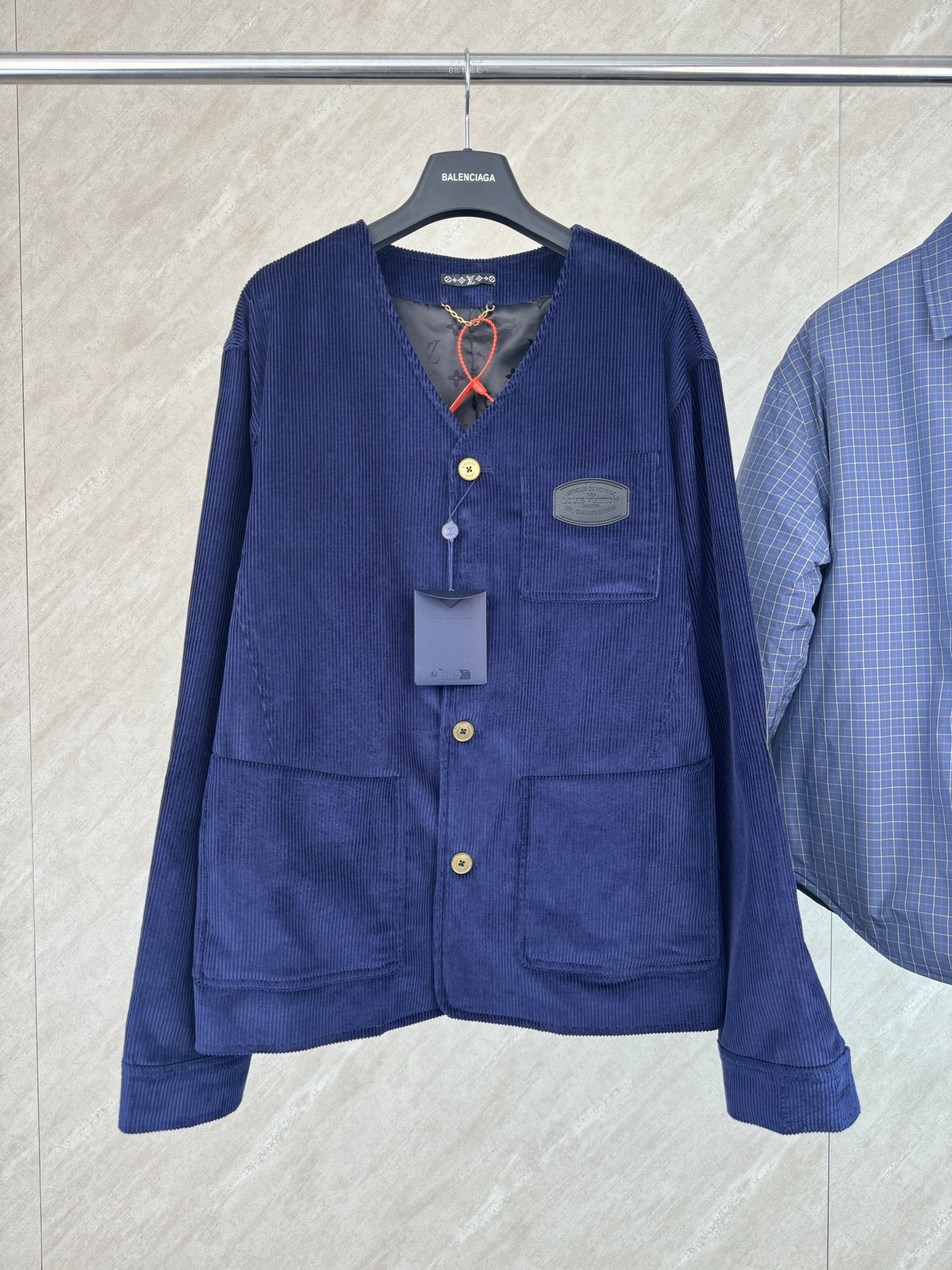P300 1v Chaqueta piel presbicia cosida pana azul marino talla: 46 48 50 52