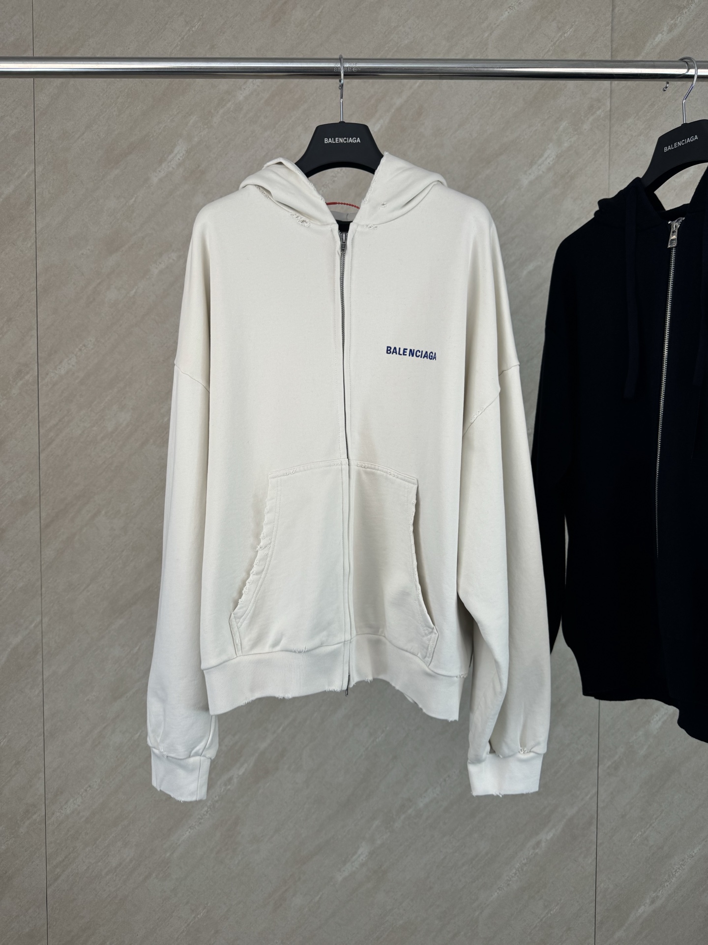P225 BALENCIAGA 巴黎世家 25SS sudadera de manga larga con capucha y cremallera bordada con letras talla s m l