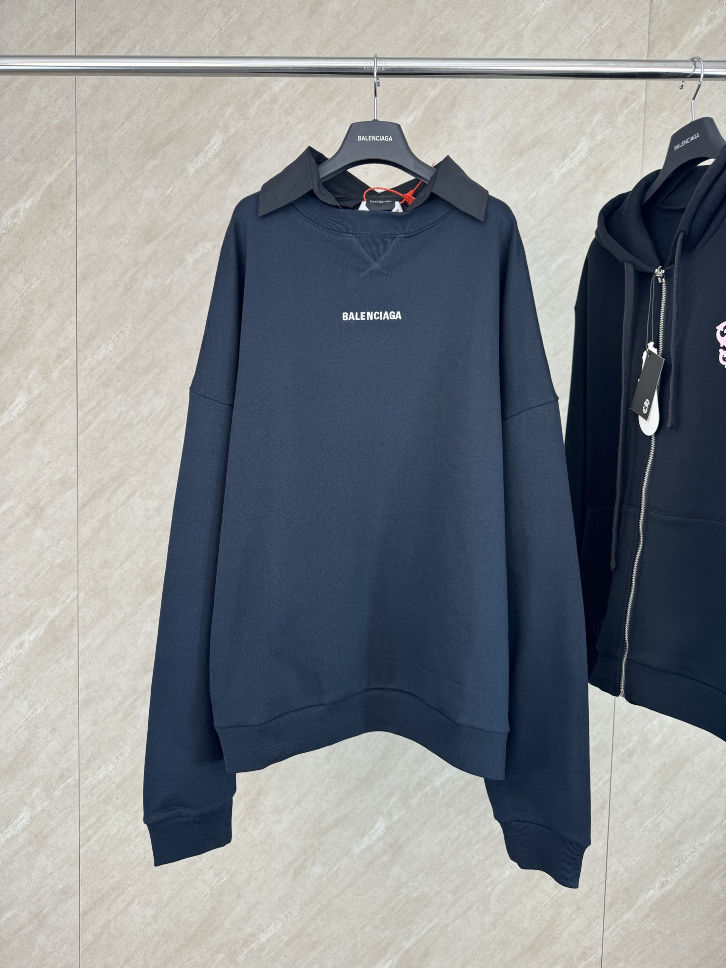 P185 BALENCIAGA 巴黎世家 25SS camisa con cuello bordado y sudadera de manga larga caída talla s m l