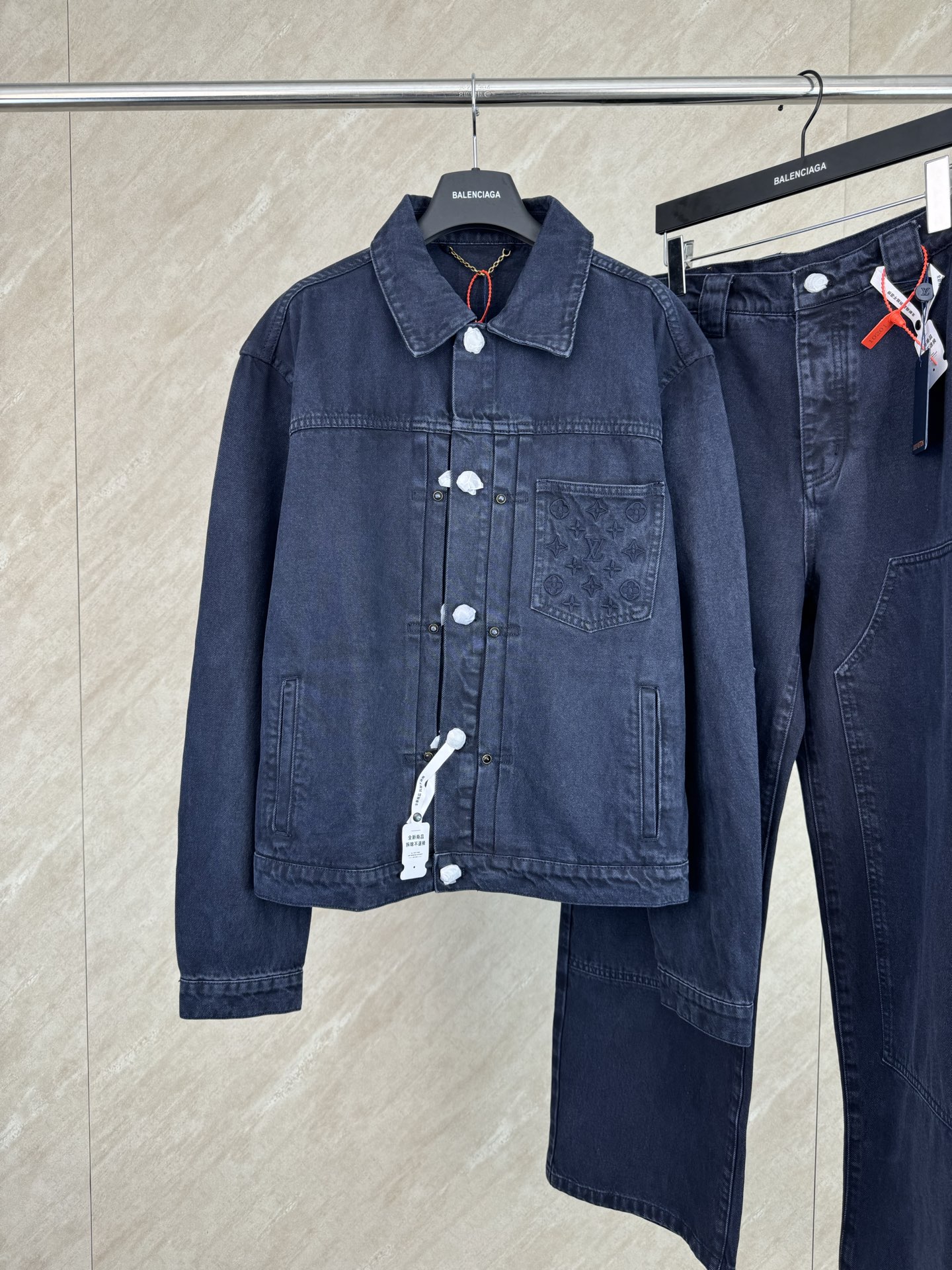 P255 1v 25SS chaqueta de mezclilla teñida en prenda talla 46/48/50/52