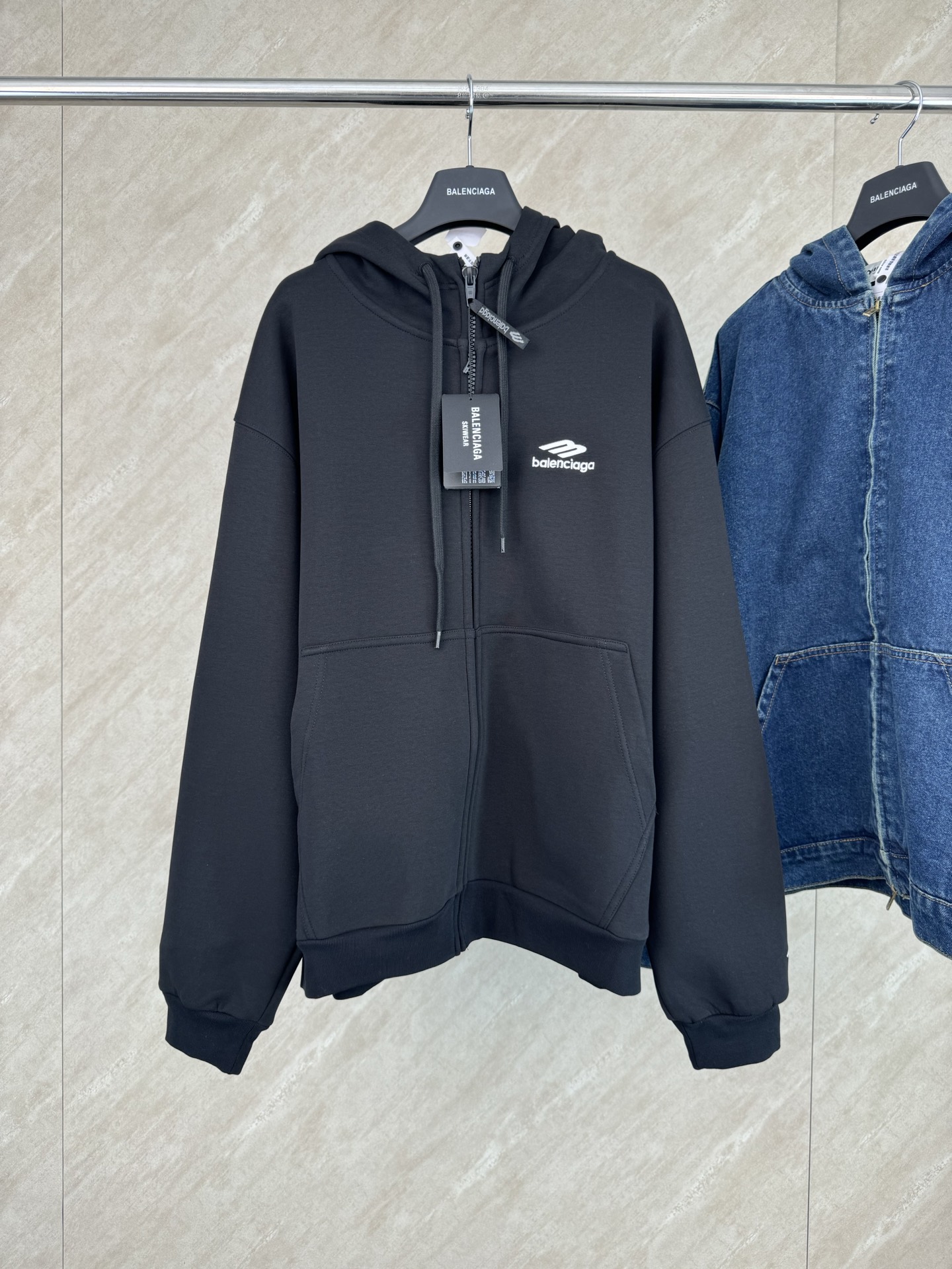 P245 BALENCIAGA 25SS sudadera con capucha de terciopelo de la colección de esquí, tallas s m l