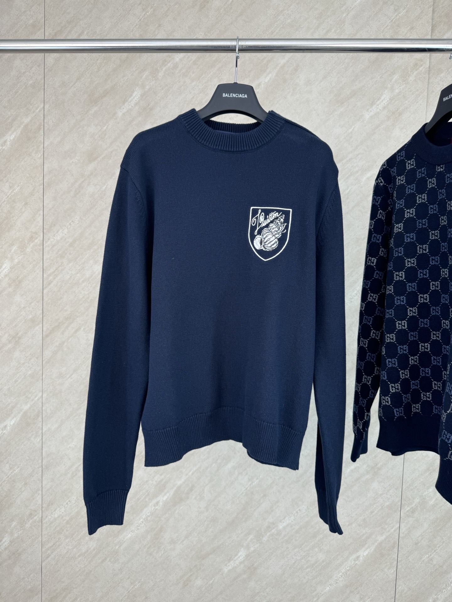 P215 Jersey 1v LOGO bordado cuello redondo manga larga talla s m l xl