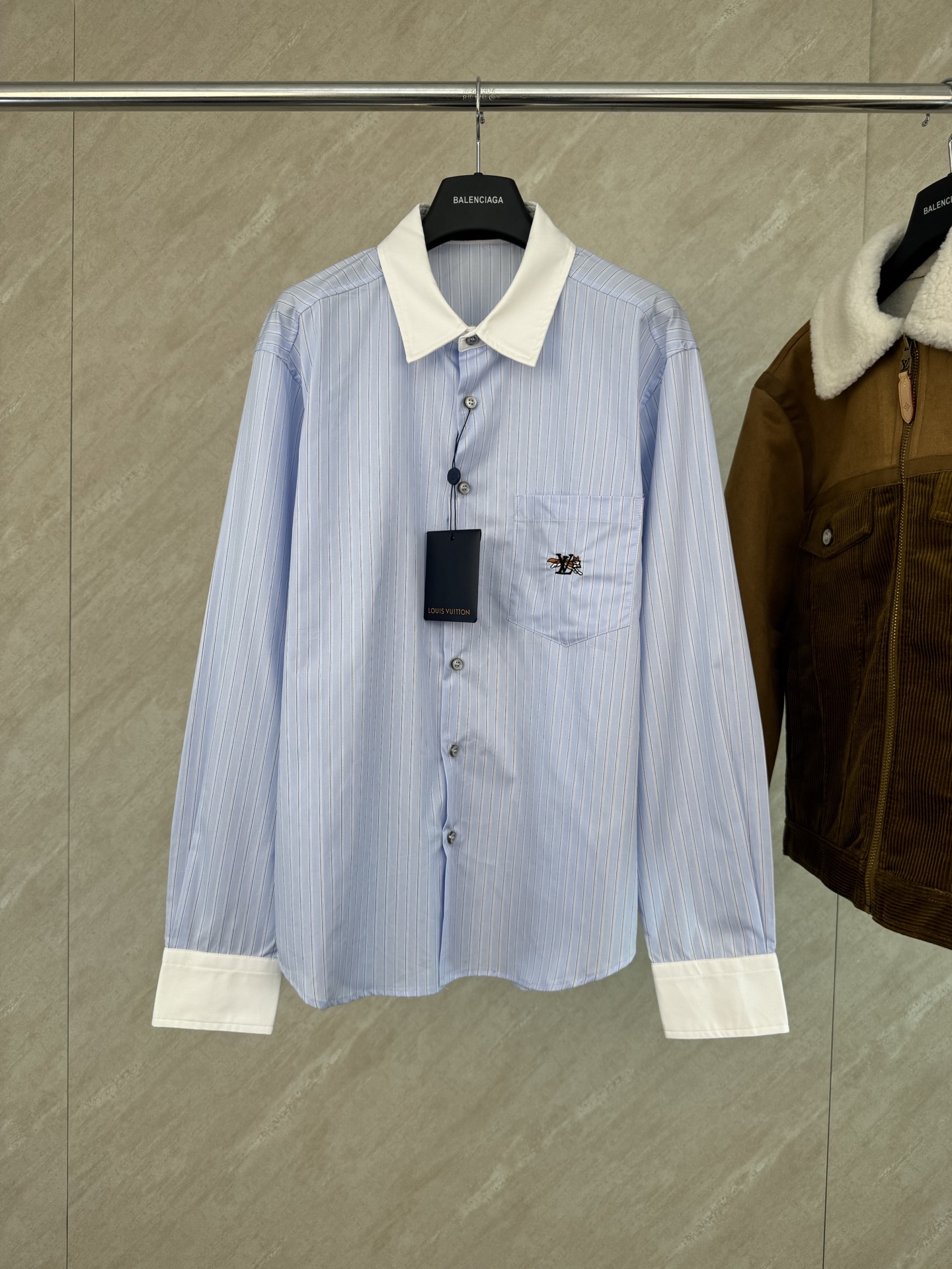 P203 1v 2025fw nuevo estilo camisa bordada zorro talla s m l xl