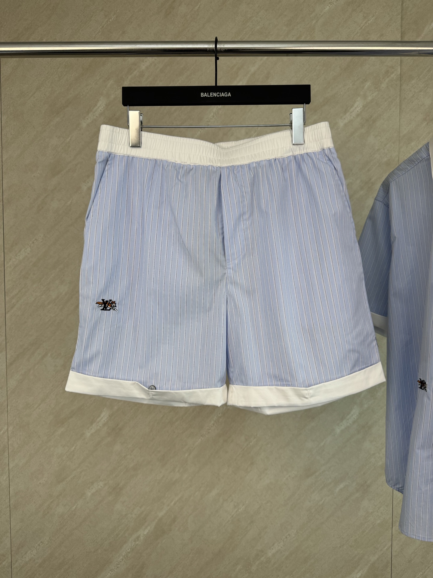 P165 1v logo bordado pequeño zorro raya cordón pantalones cortos a rayas talla s m l xl
