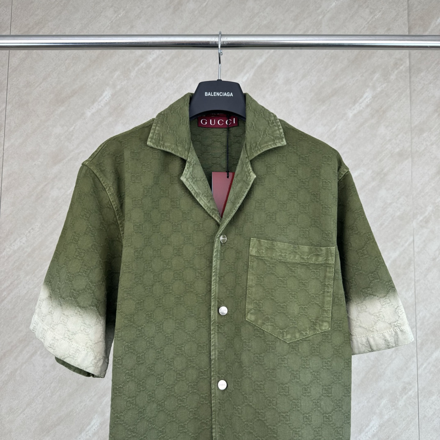Gucci Gucci 古奇 暗纹双G提花渐变短袖牛仔