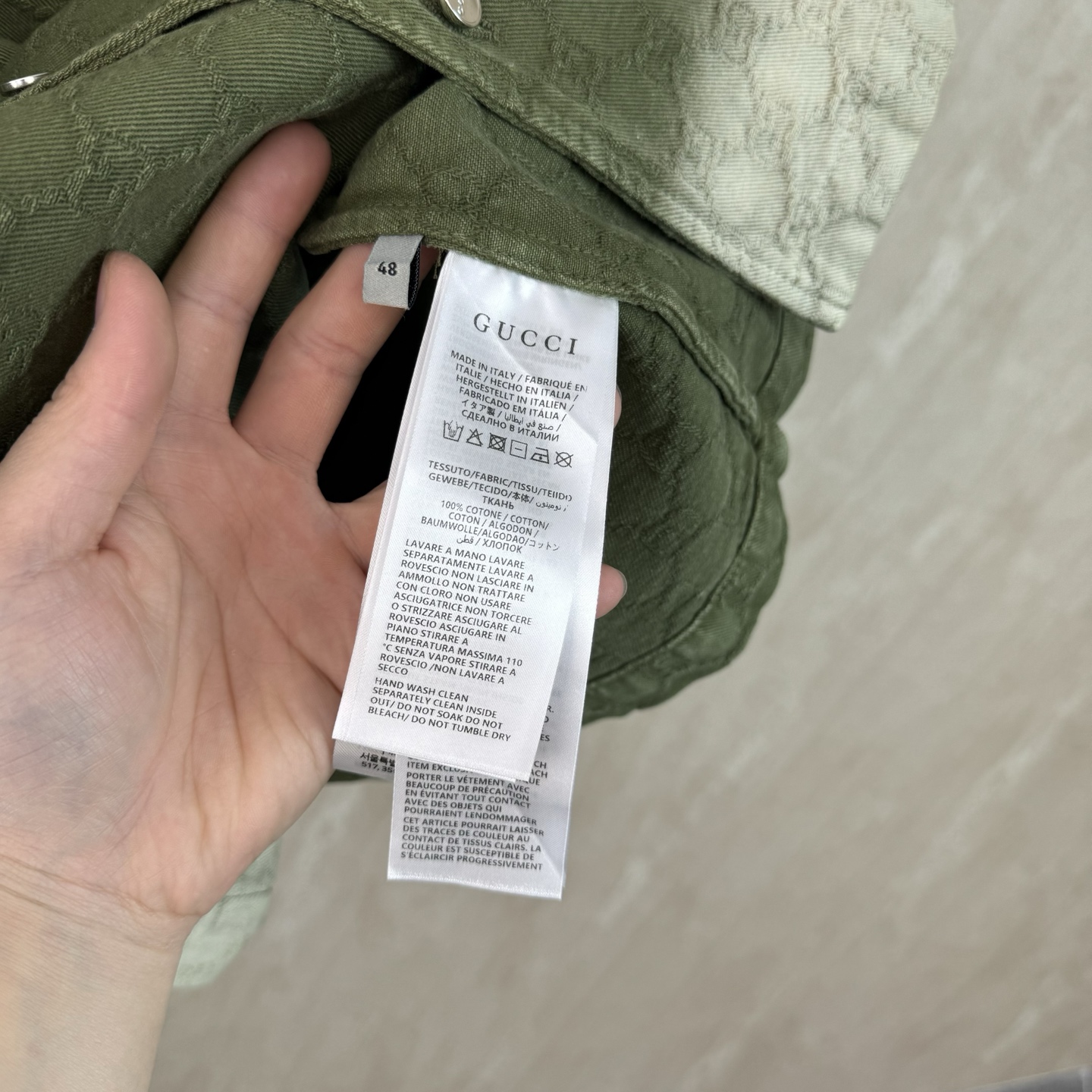 Gucci Gucci 古奇 暗纹双G提花渐变短袖牛仔