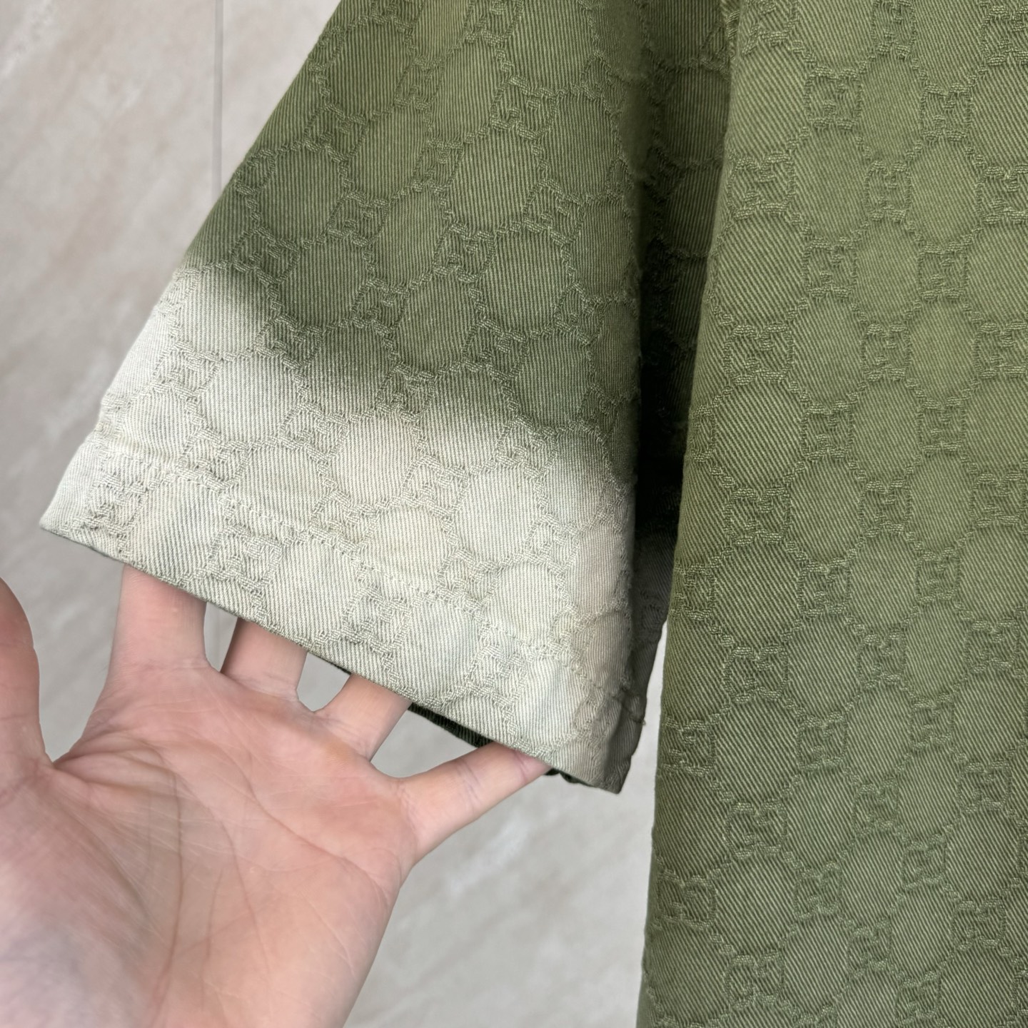 Gucci Gucci 古奇 暗纹双G提花渐变短袖牛仔