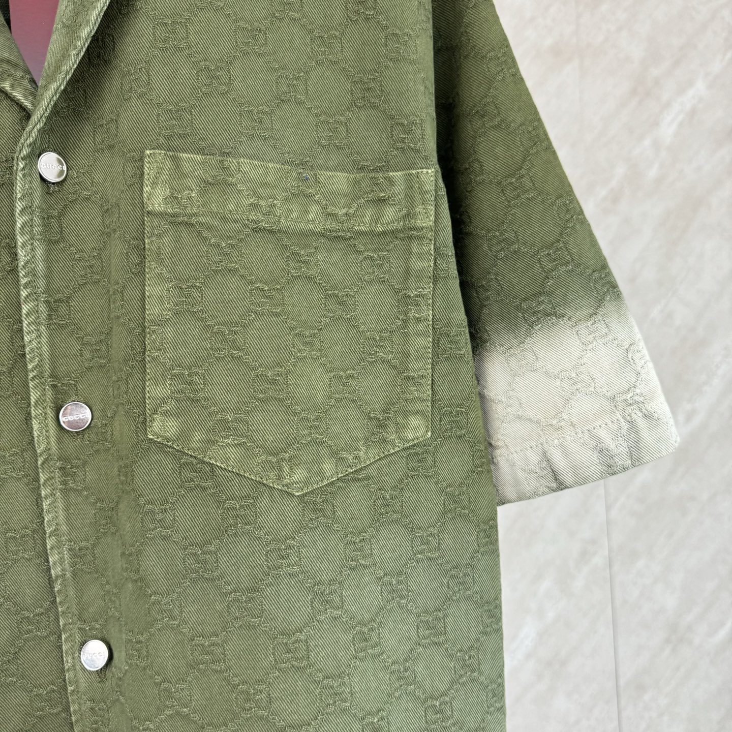 Gucci Gucci 古奇 暗纹双G提花渐变短袖牛仔