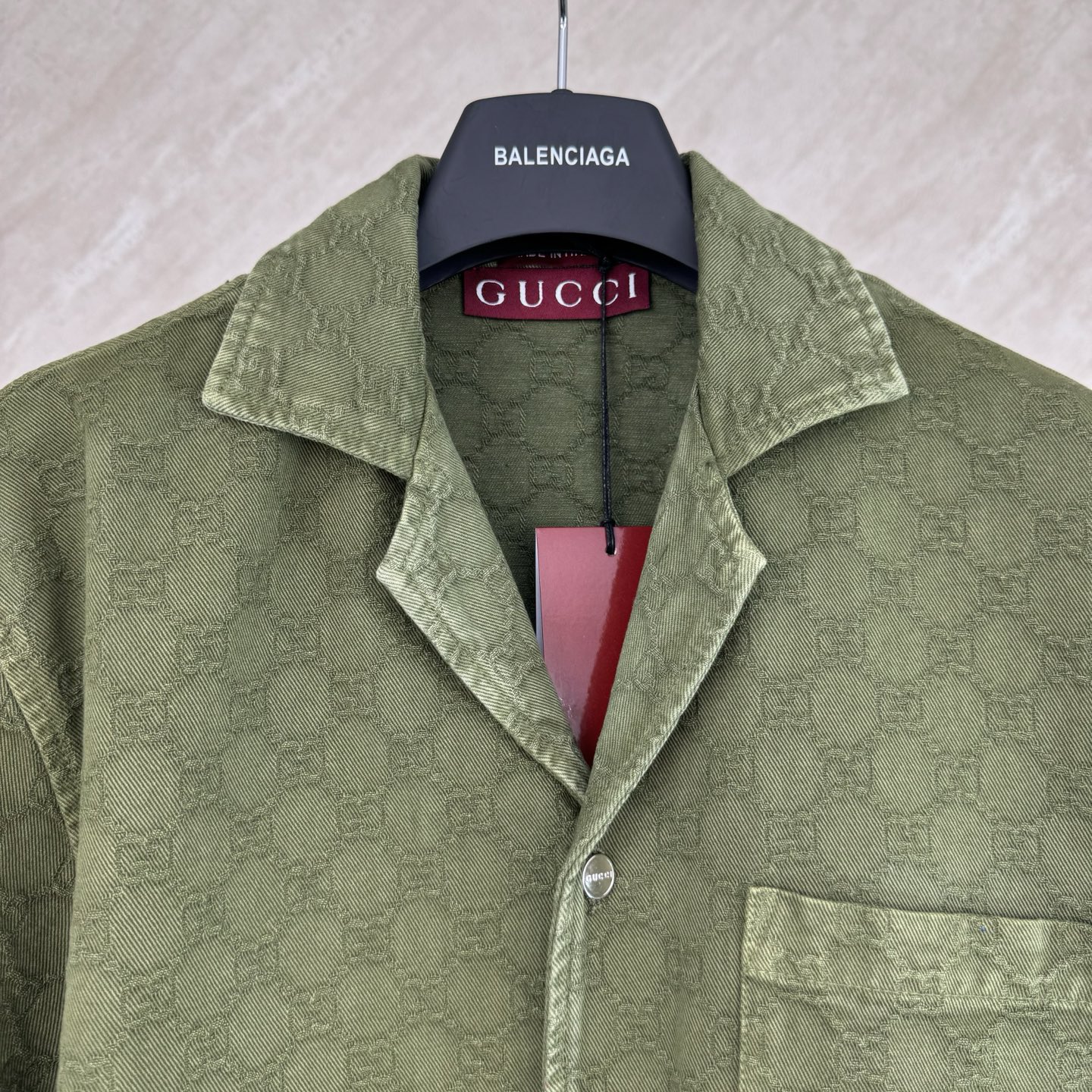 Gucci Gucci 古奇 暗纹双G提花渐变短袖牛仔