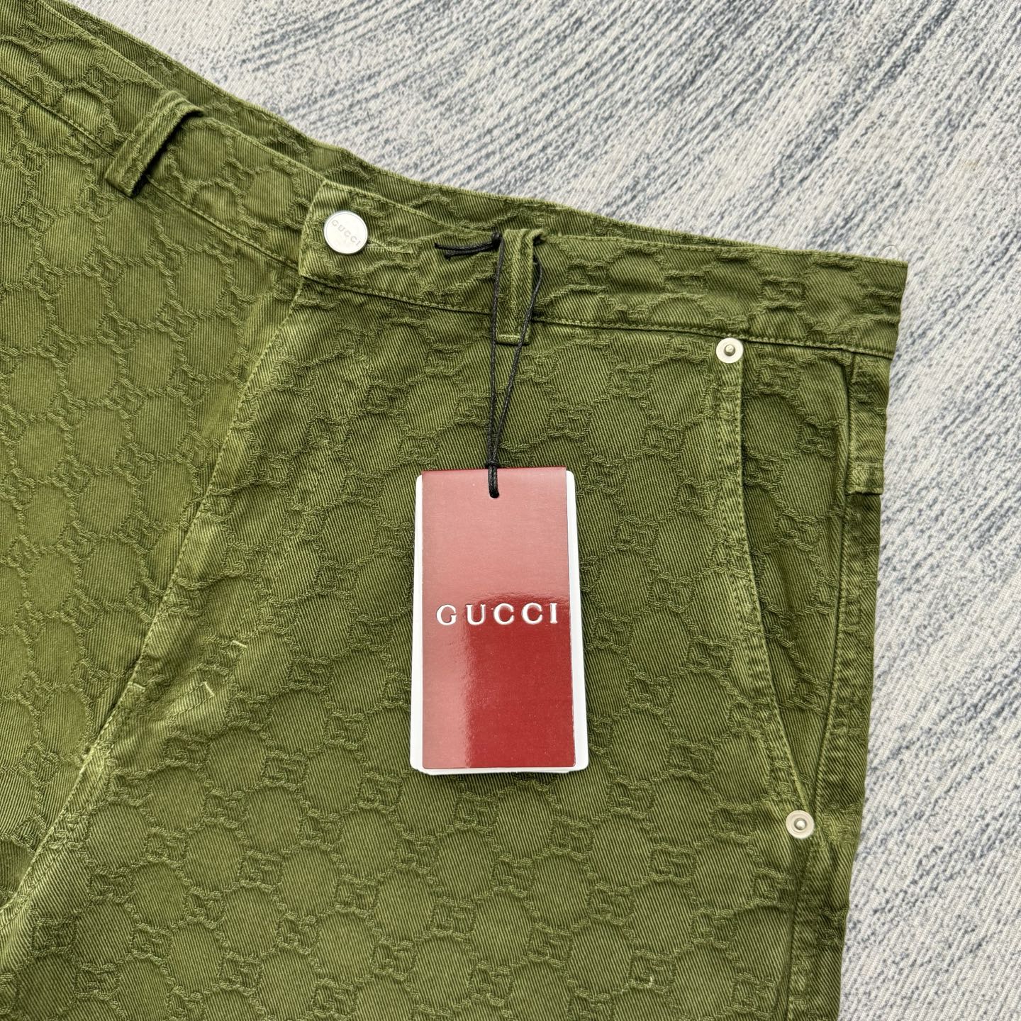 Gucci Gucci 古奇 暗纹双G提花渐变牛仔短裤