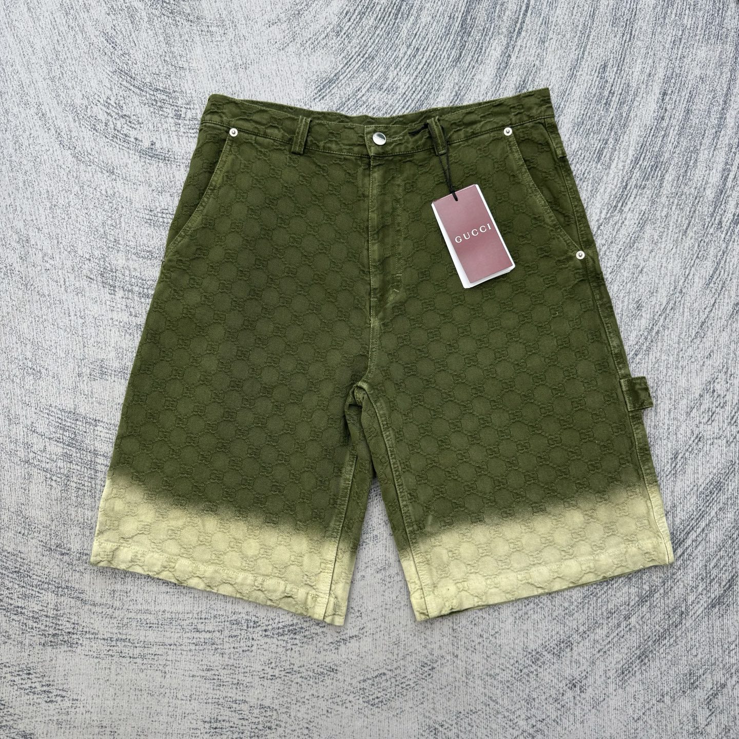 Gucci Gucci 古奇 暗纹双G提花渐变牛仔短裤