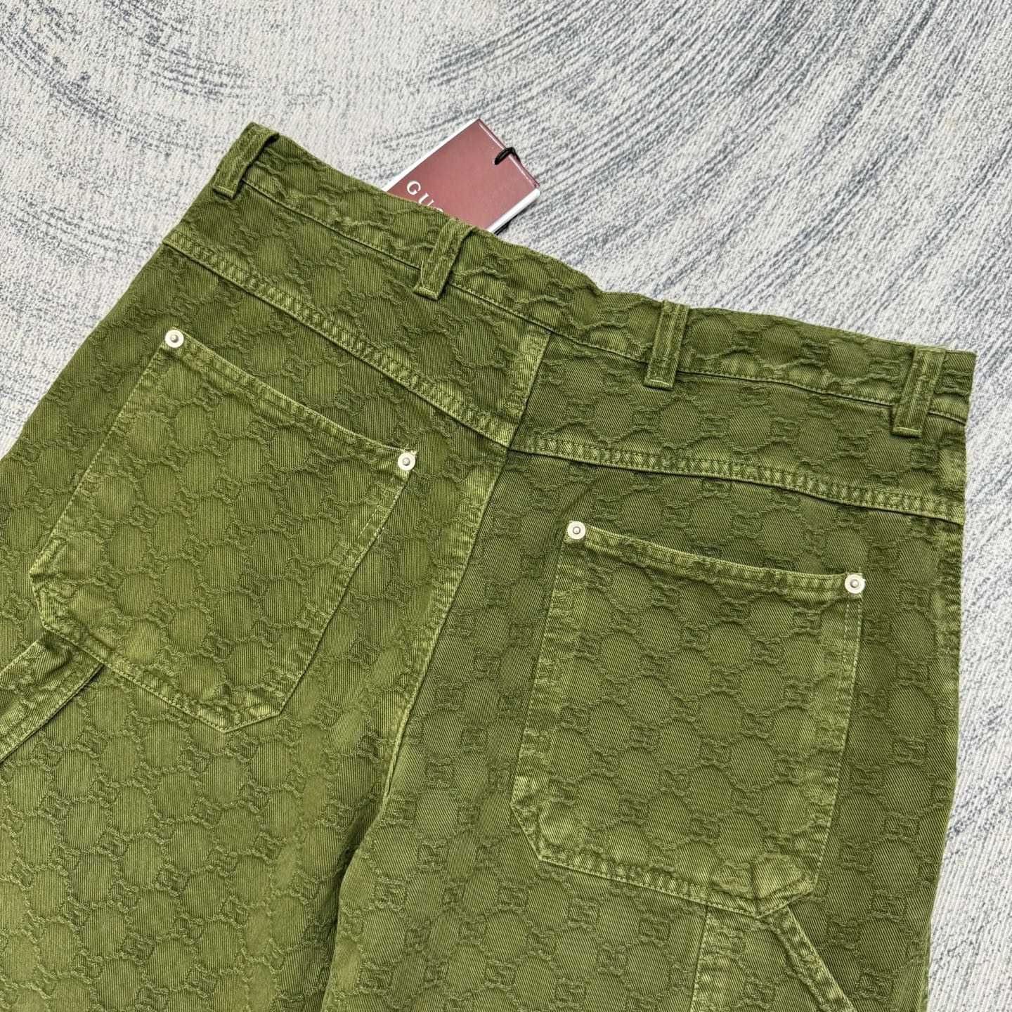 Gucci Gucci 古奇 暗纹双G提花渐变牛仔短裤