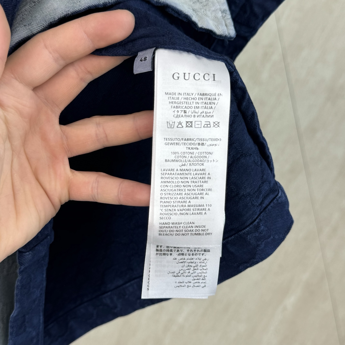 Gucci Gucci 古奇 暗纹双G提花渐变短袖牛仔
