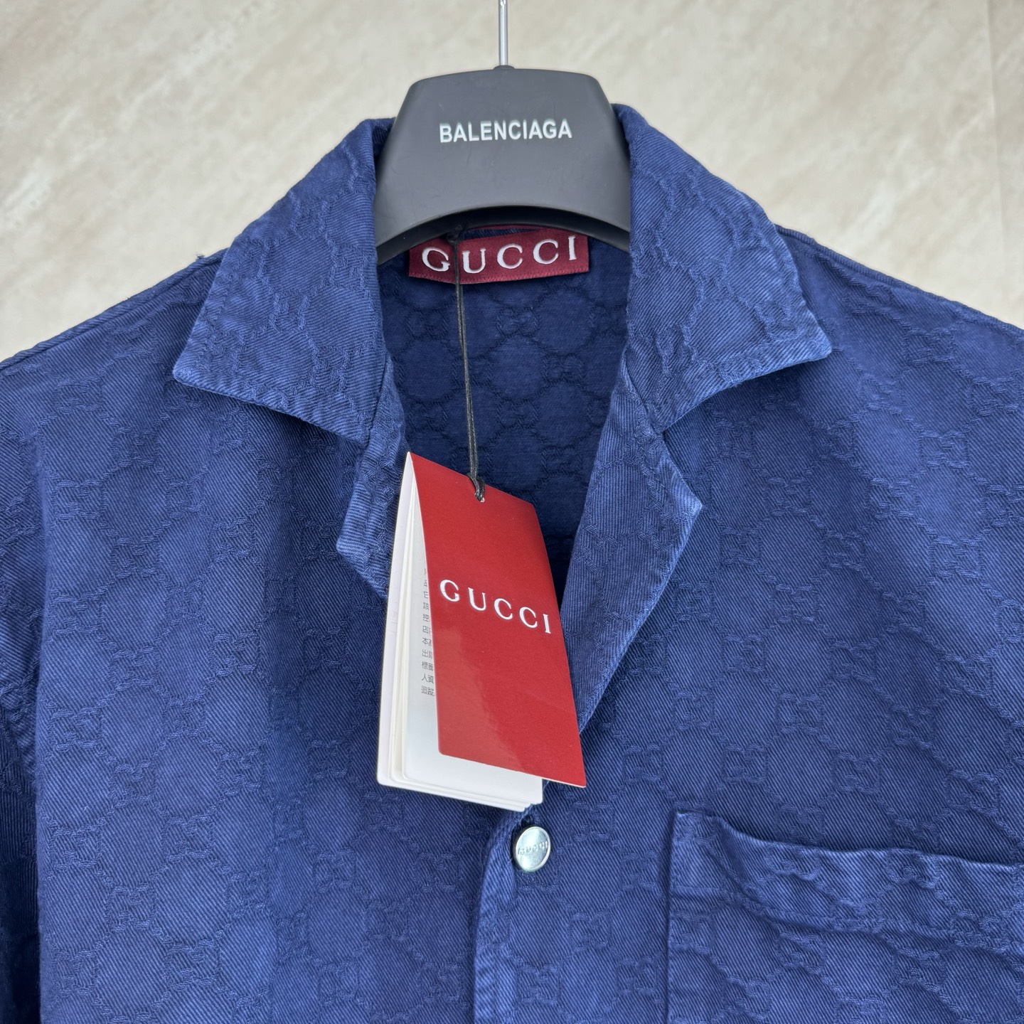 Gucci Gucci 古奇 暗纹双G提花渐变短袖牛仔