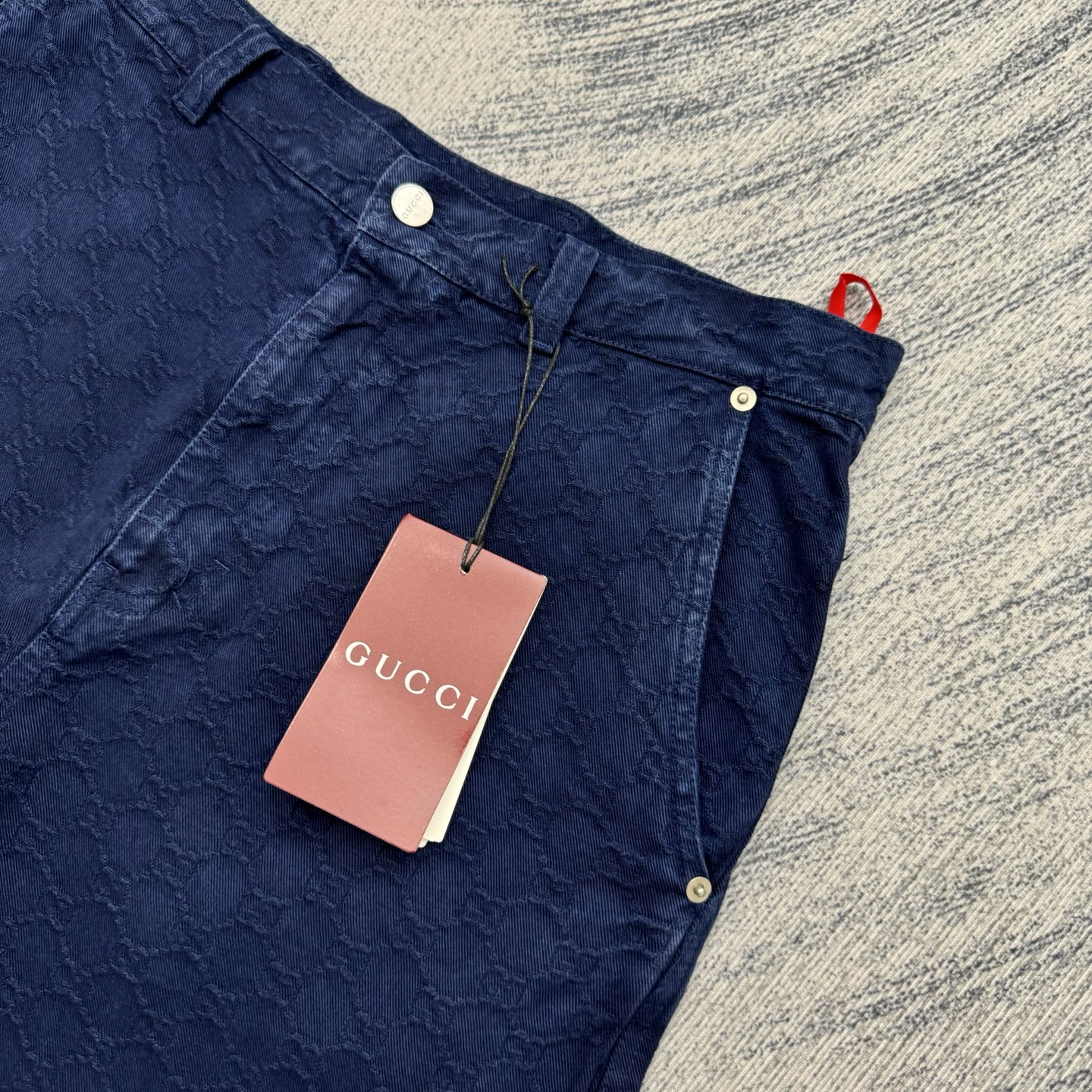 Gucci Gucci 古奇 暗纹双G提花渐变牛仔短裤