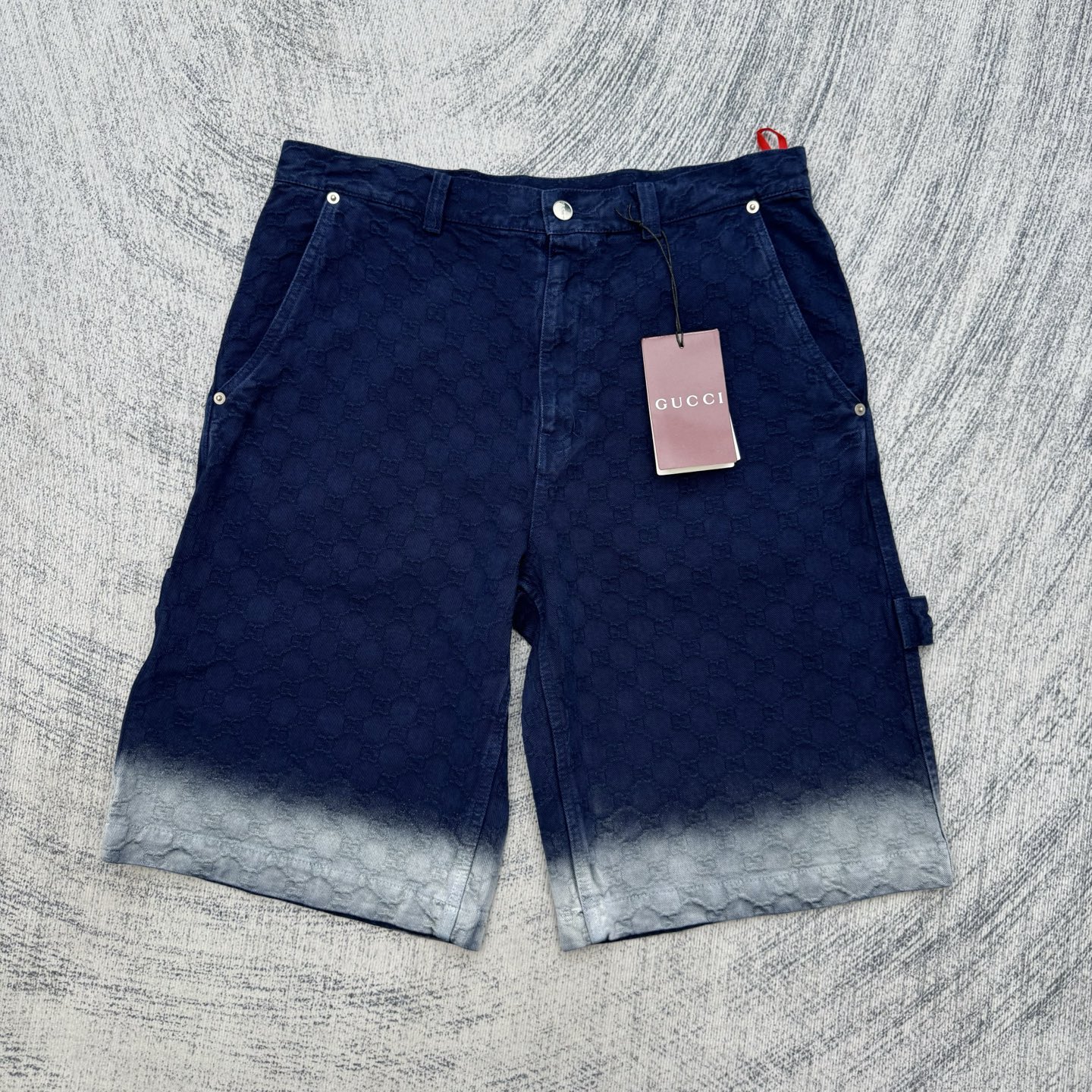 Gucci Gucci 古奇 暗纹双G提花渐变牛仔短裤