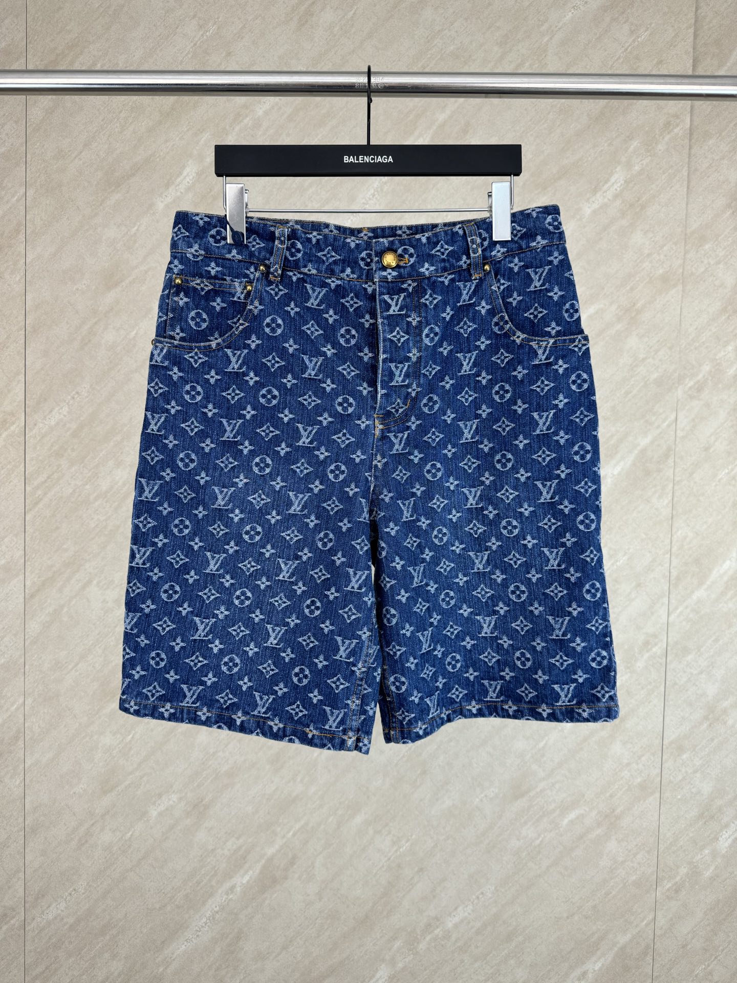 P185 1v 2026 nuevo estilo pantalones cortos de mezclilla de alta resistencia jacquard estampado completo talla s m l xl