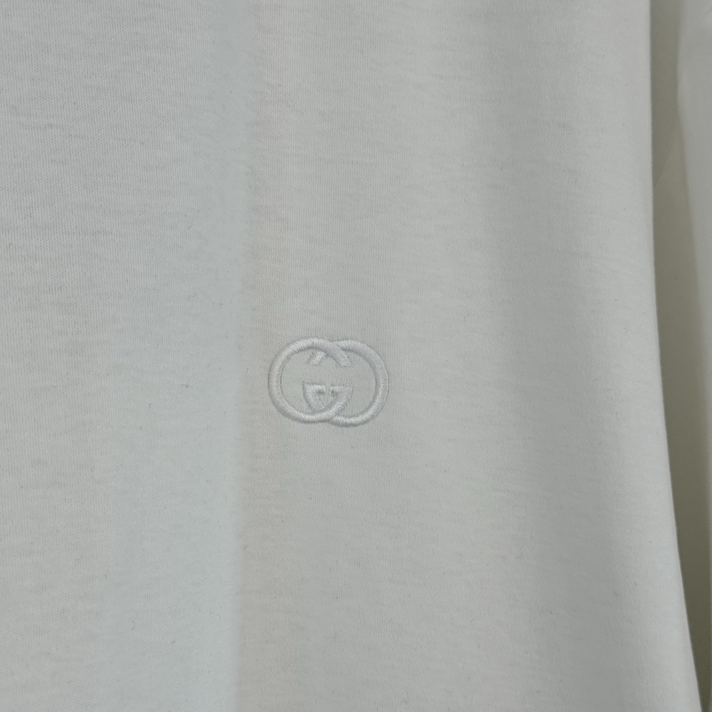 Gucci GUCCI 古奇 26SS圆领双G互扣刺绣针织棉短袖T恤