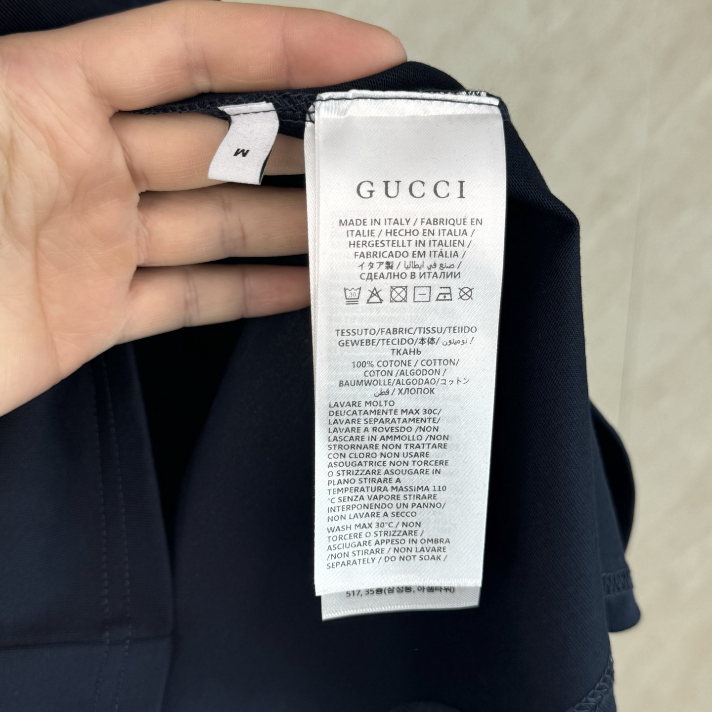 Gucci gucci 古奇 方块字母刺绣蓝色短袖T恤