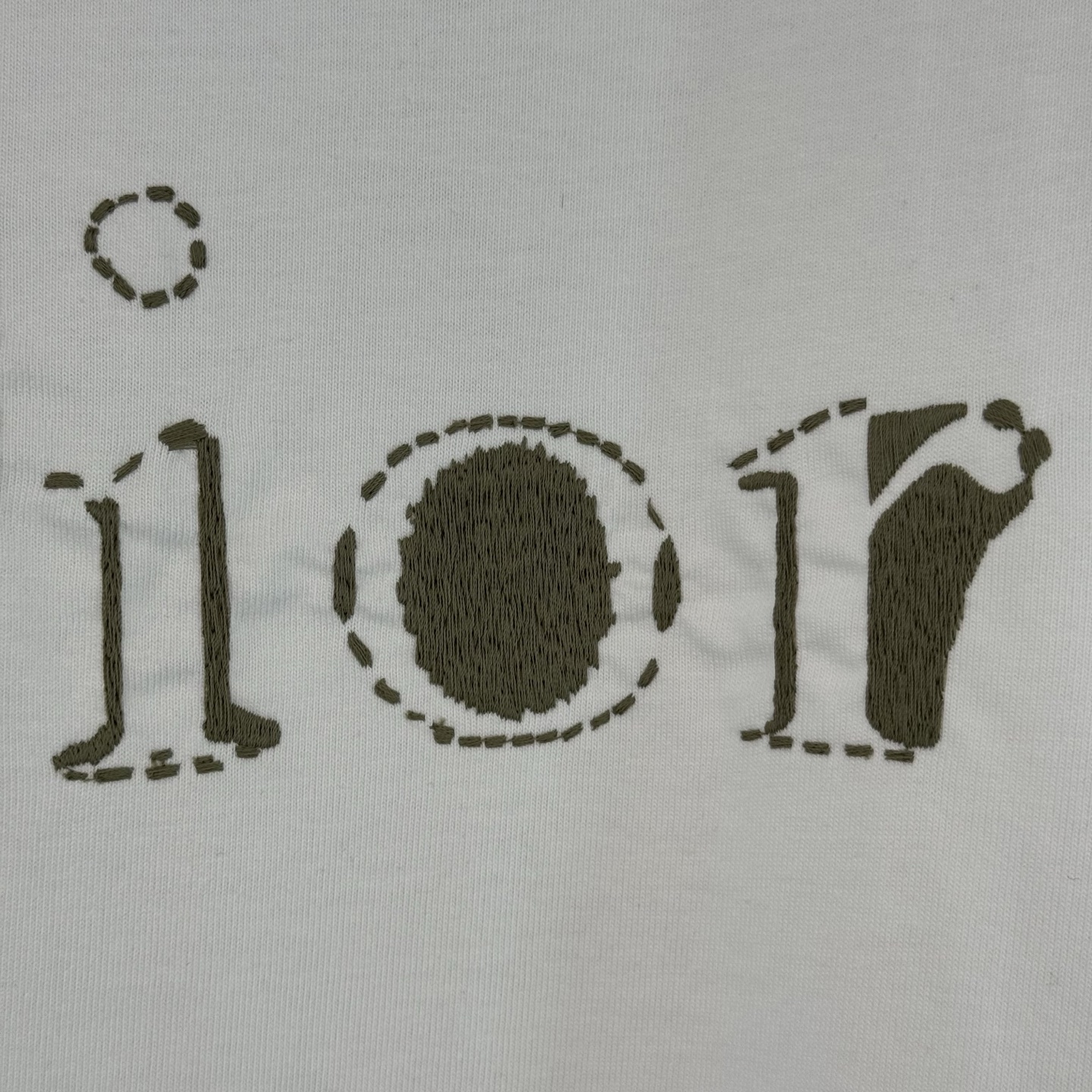 Dior Dior 迪奥 刺绣补丁米杏撞色字母短袖T恤