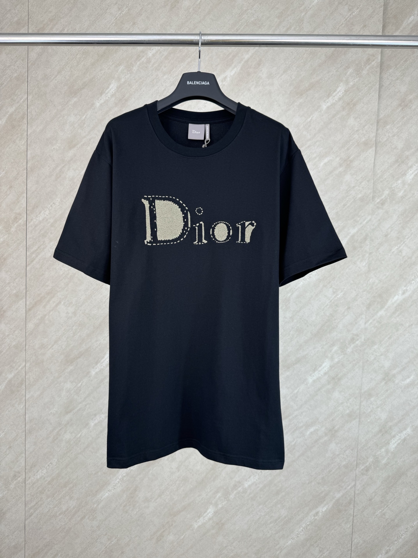 Dior Dior 迪奥 刺绣补丁米杏撞色字母短袖T恤