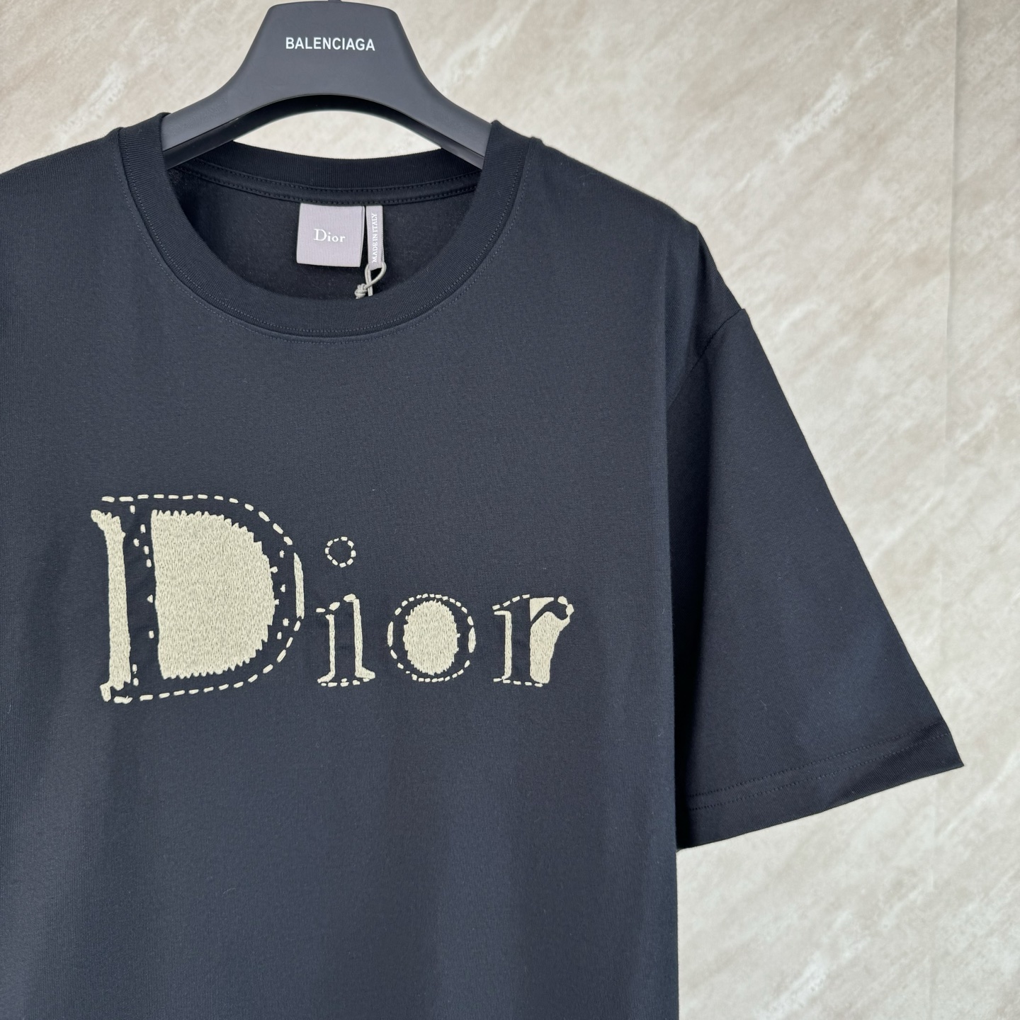Dior Dior 迪奥 刺绣补丁米杏撞色字母短袖T恤
