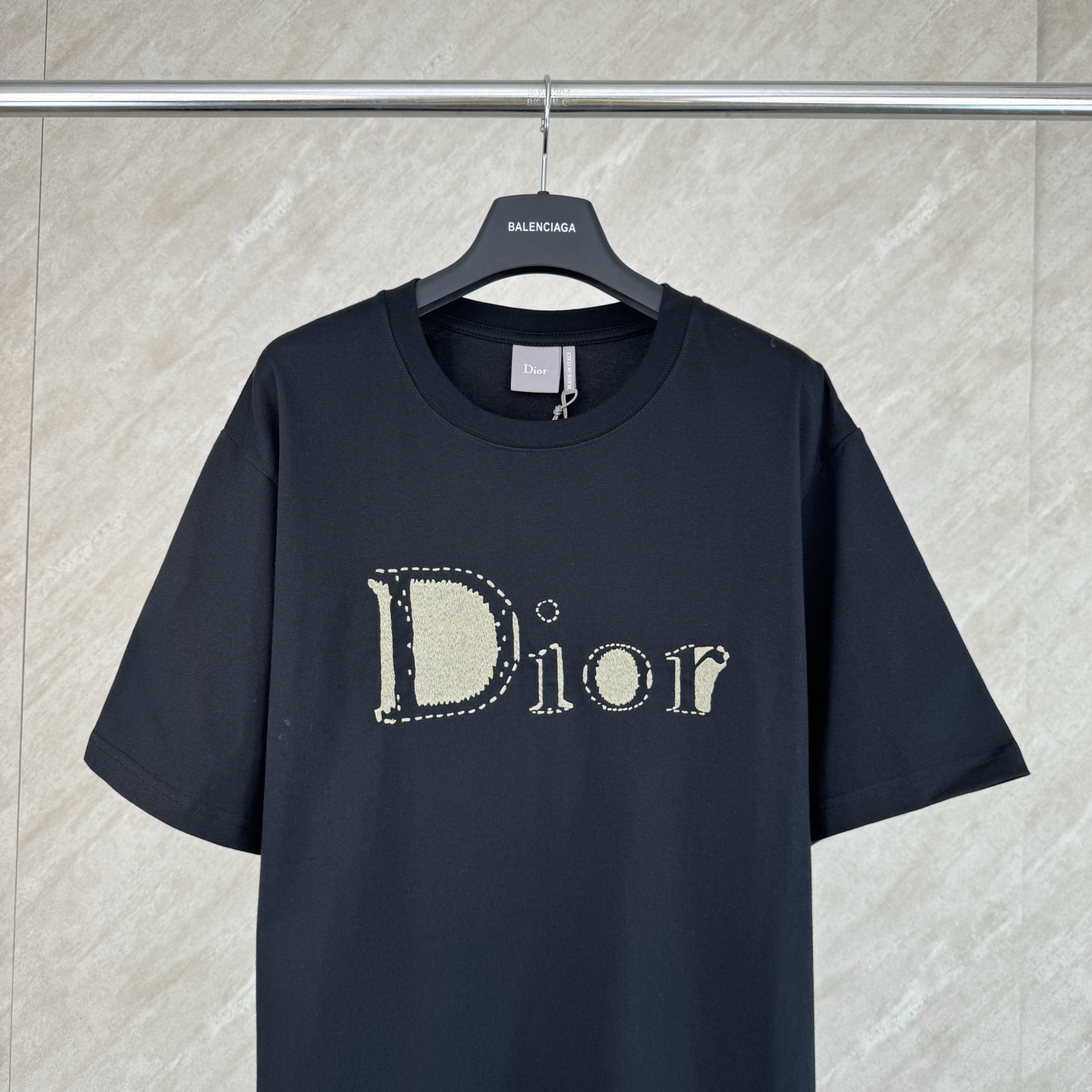 Dior Dior 迪奥 刺绣补丁米杏撞色字母短袖T恤