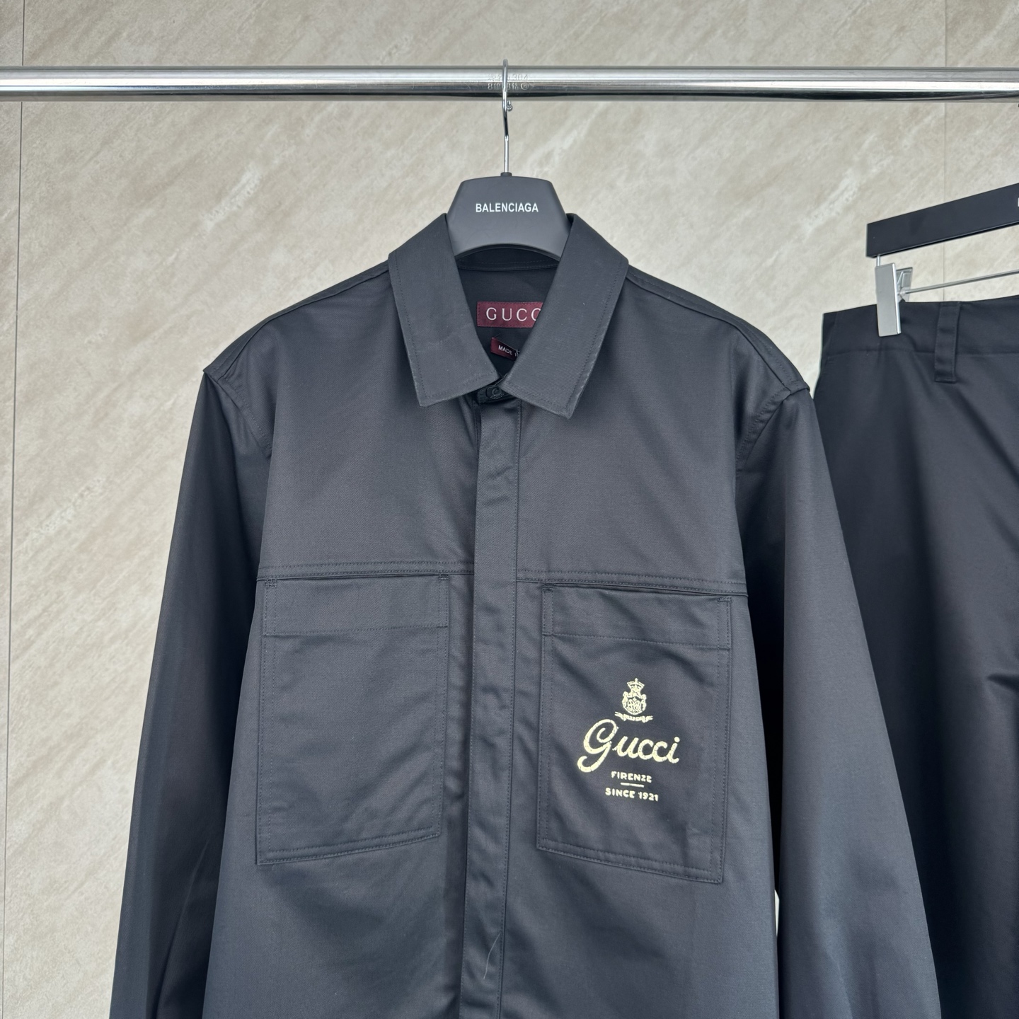 Gucci Gucci 古奇 SS26 字母皇冠标识印花斜纹棉质长袖衬衫