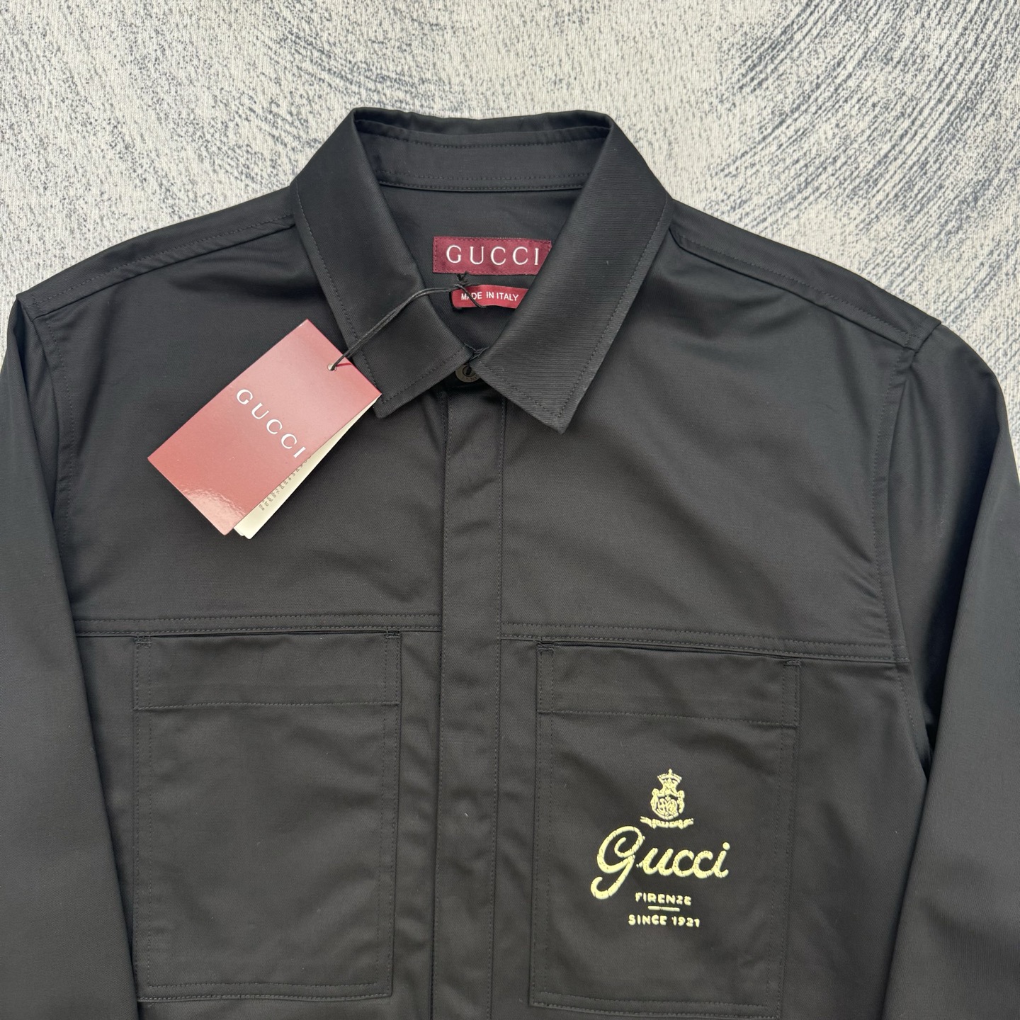 Gucci Gucci 古奇 SS26 字母皇冠标识印花斜纹棉质长袖衬衫