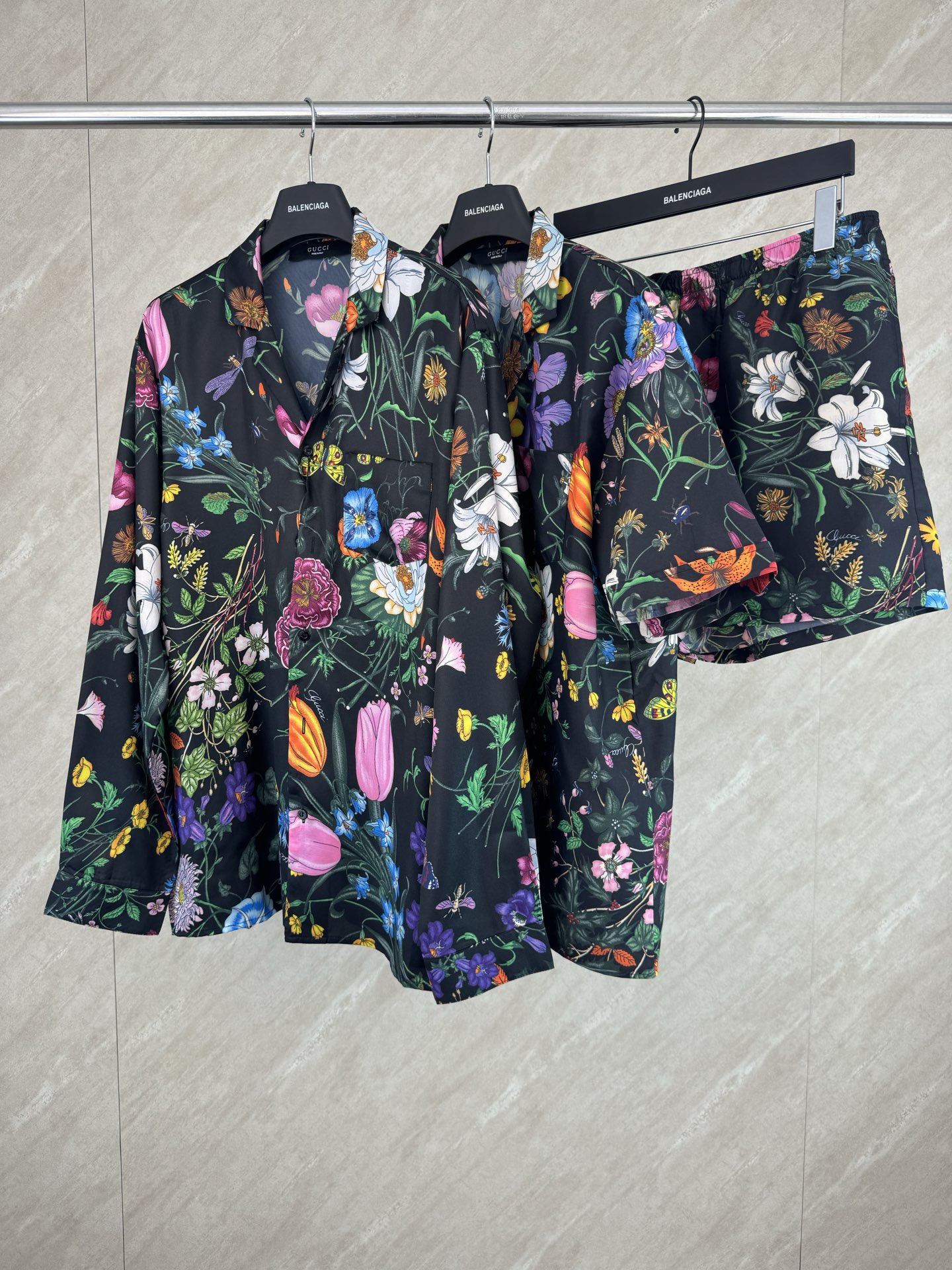 Gucci Gucci古奇 SS26 春夏新款满印花卉印花府绸长袖衬衫