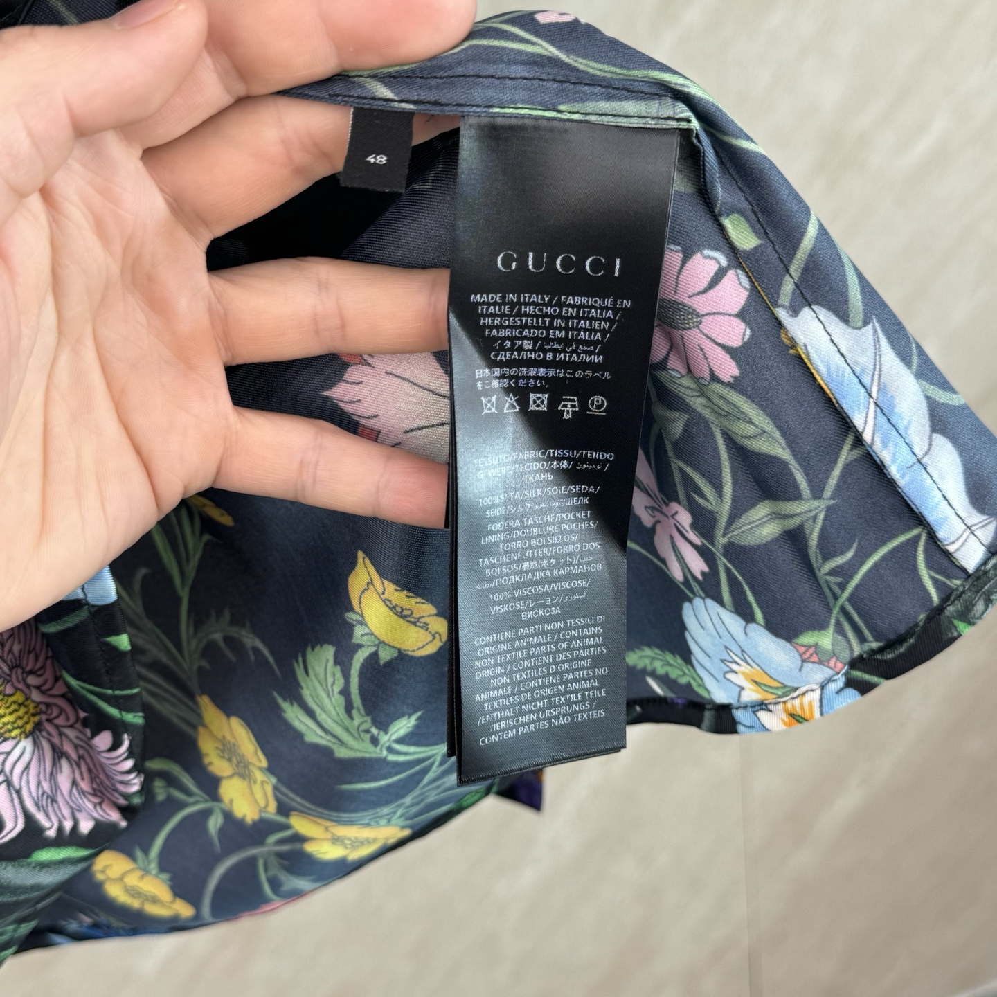 Gucci Gucci古奇 SS26 春夏新款满印花卉印花府绸长袖衬衫