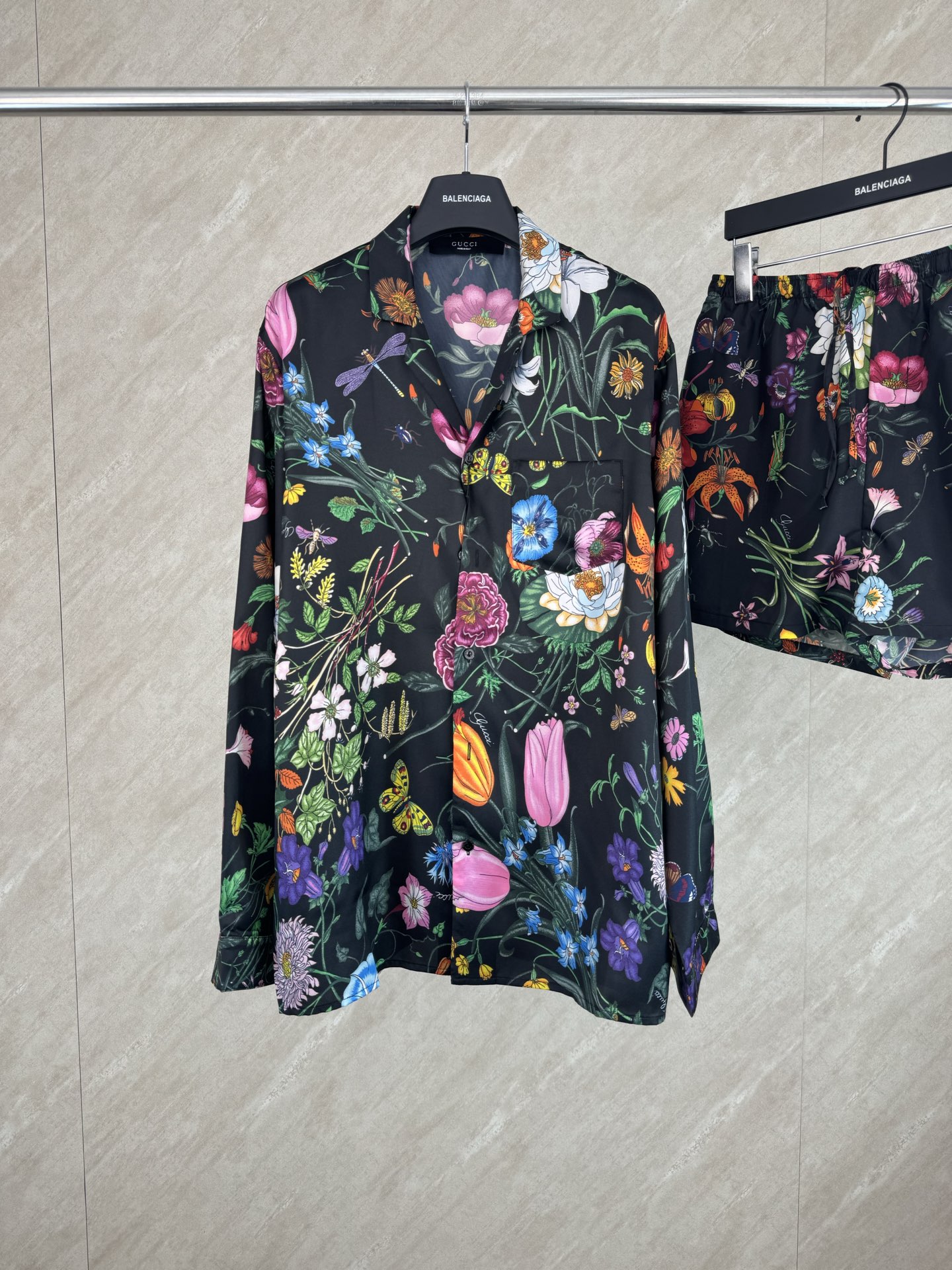 Gucci Gucci古奇 SS26 春夏新款满印花卉印花府绸长袖衬衫