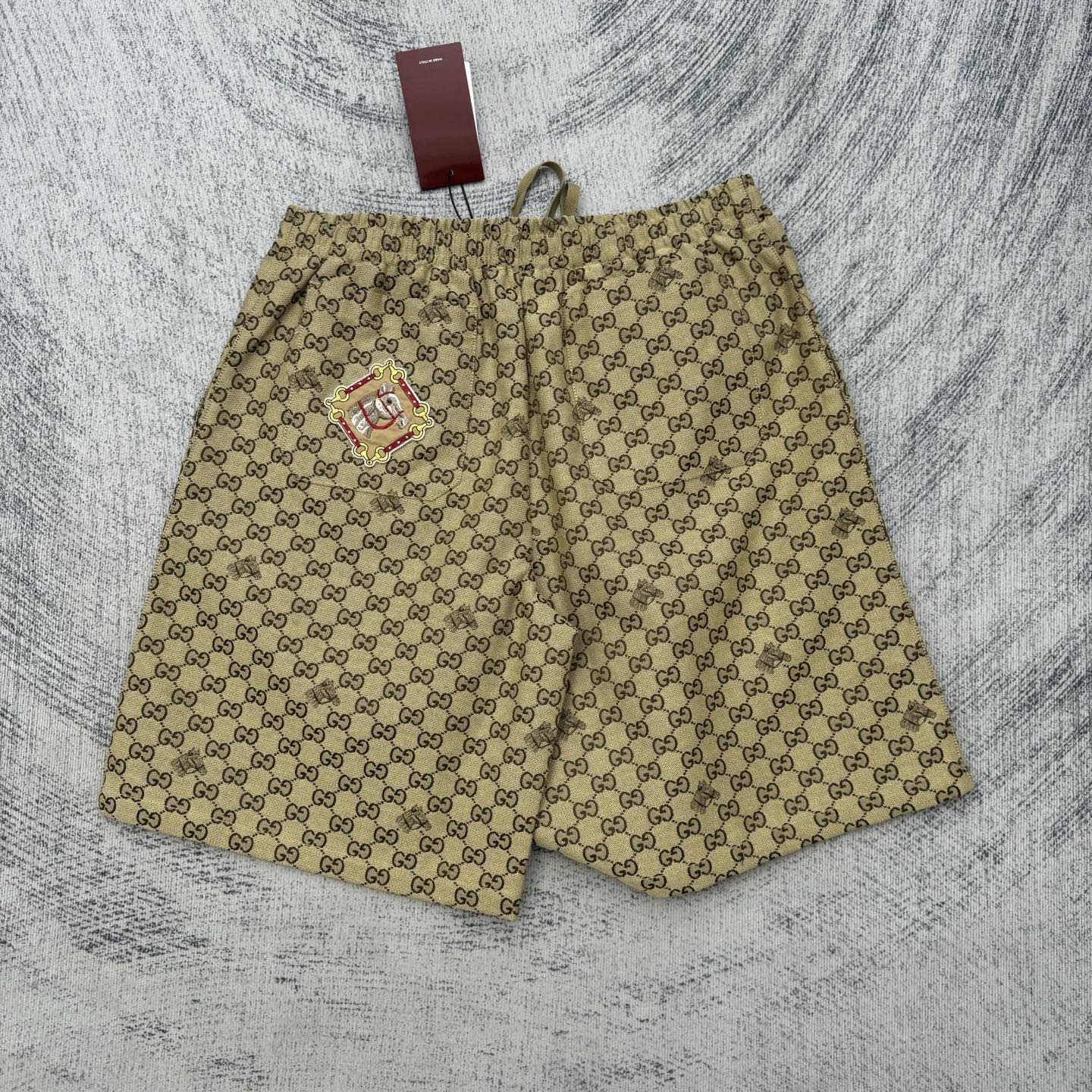 Gucci Gucci 古奇 亚麻混纺马年logo短裤