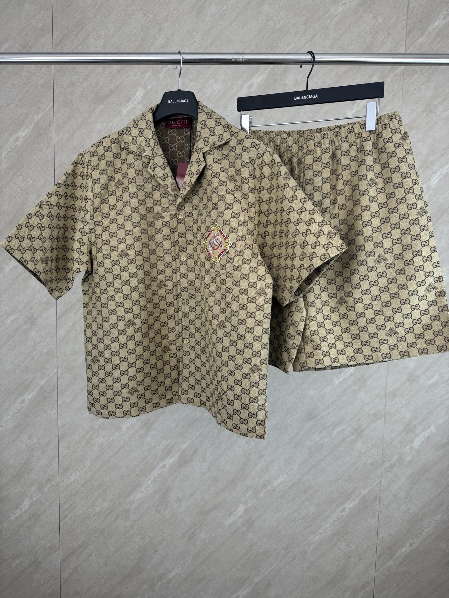 Gucci Gucci 古奇 亚麻混纺马年logo短裤
