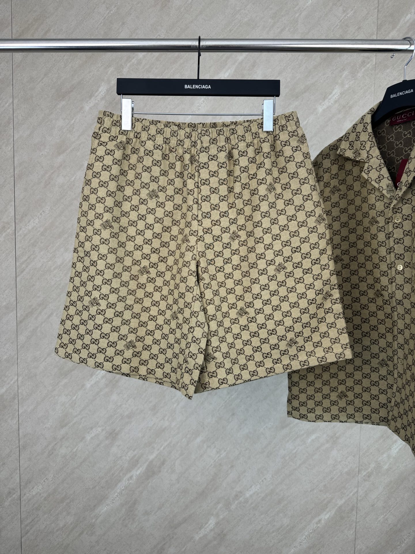 Gucci Gucci 古奇 亚麻混纺马年logo短裤