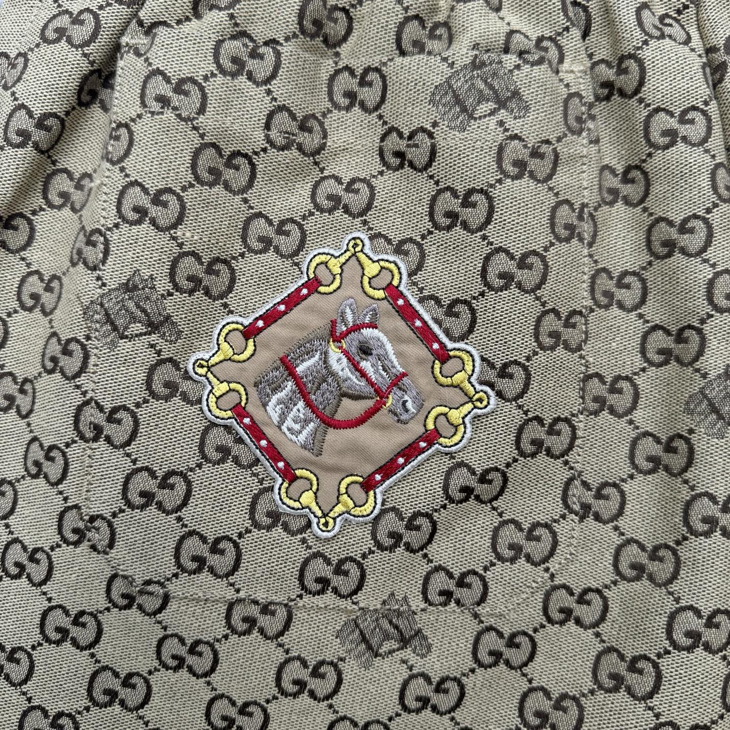 Gucci Gucci 古奇 亚麻混纺马年logo短裤