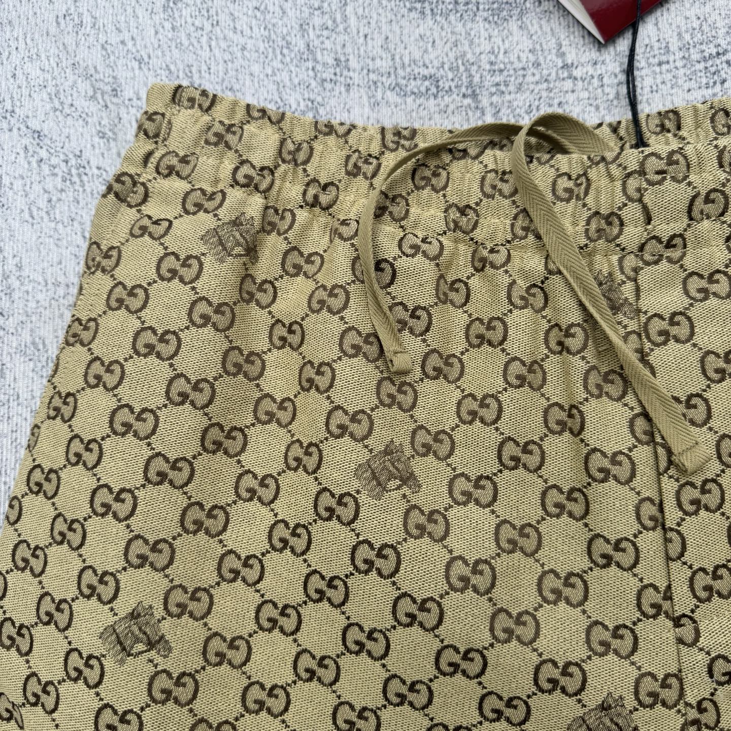 Gucci Gucci 古奇 亚麻混纺马年logo短裤