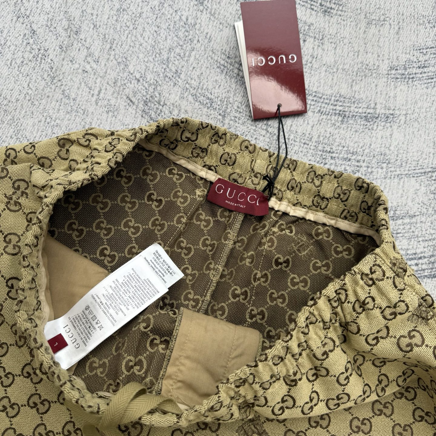 Gucci Gucci 古奇 亚麻混纺马年logo短裤