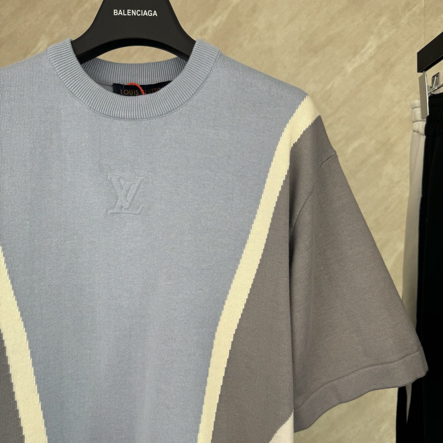 Louis Vuitton 1v SS26 压印拼色棉质针织短袖T恤