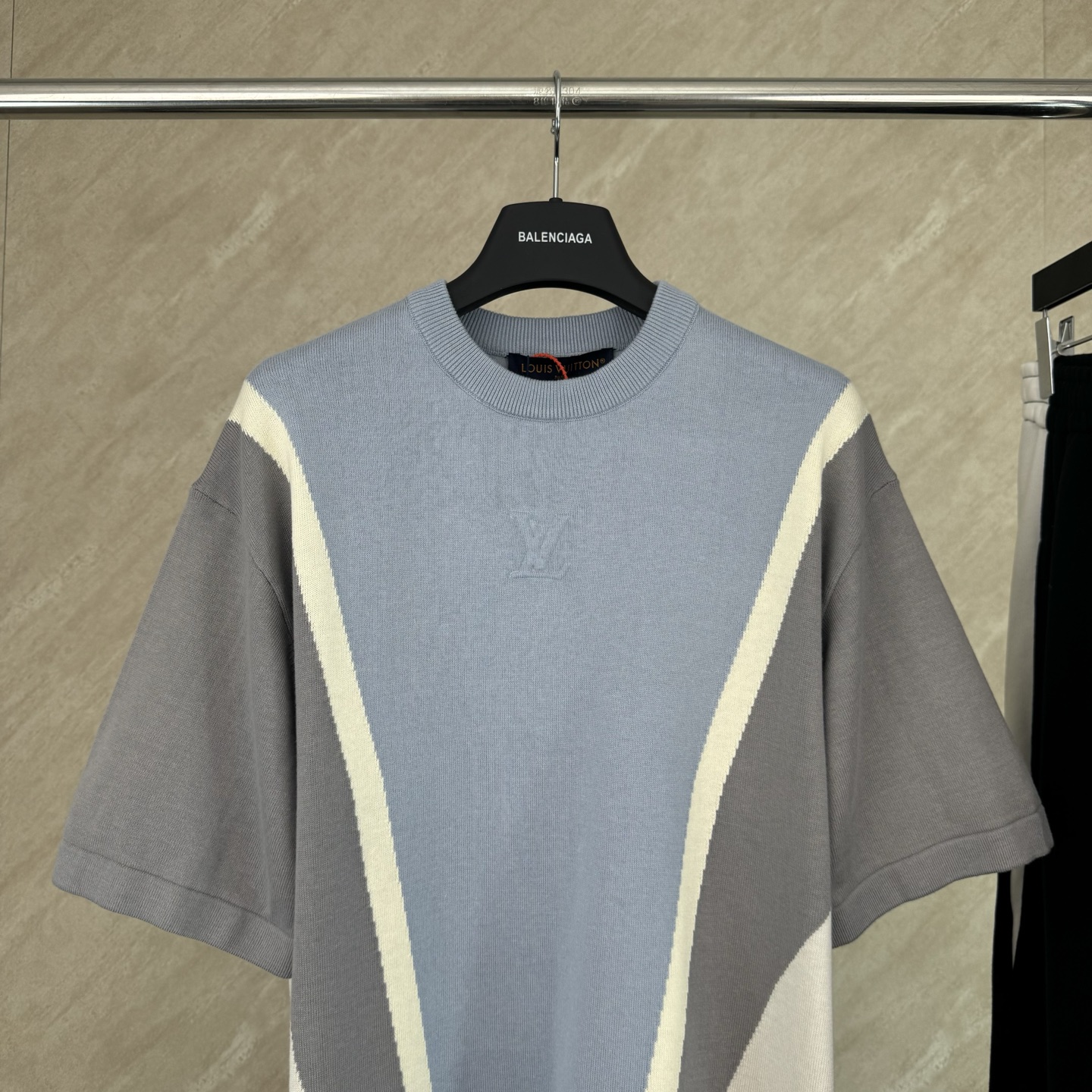 Louis Vuitton 1v SS26 压印拼色棉质针织短袖T恤