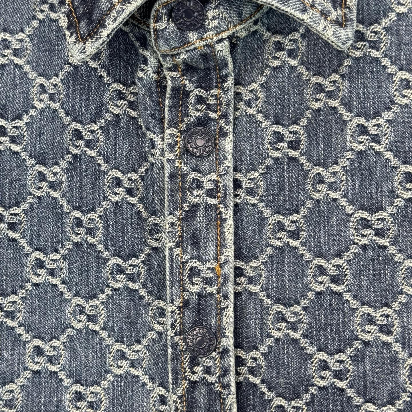 Gucci Gucci 古奇 GG monogram满印提花牛仔套装长袖衬衫
